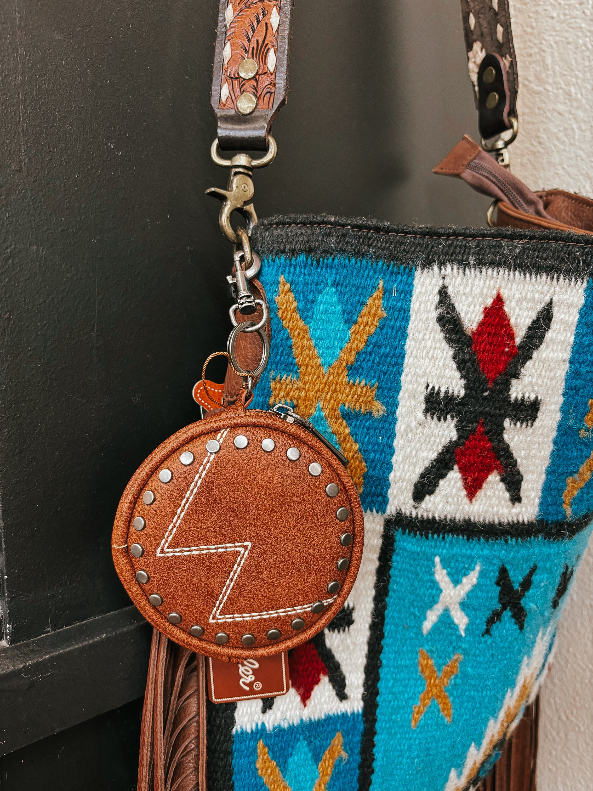 Wrangler Circular Coin Pouch "W" Logo Bag Charm (3 colors)