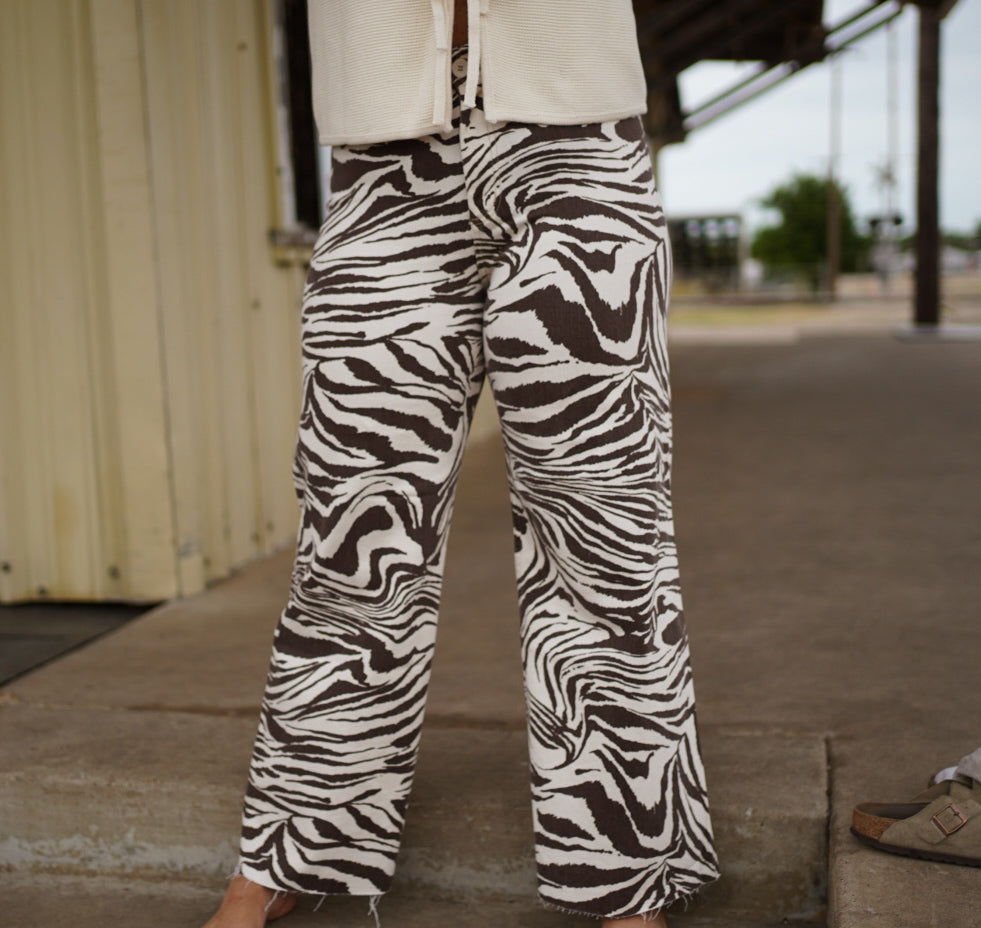 The Moxie Zebra Print Pants