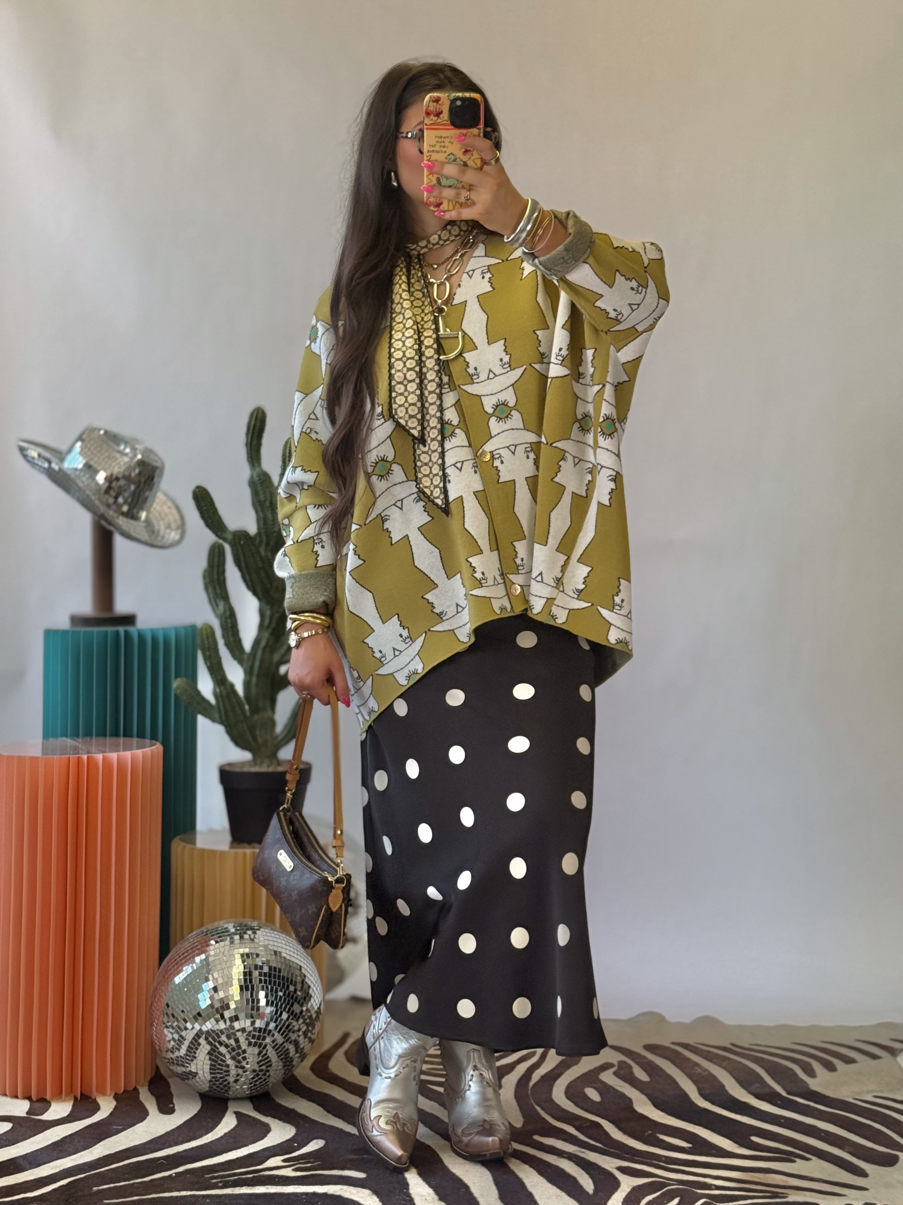 The Noir Polka Dot Skirt