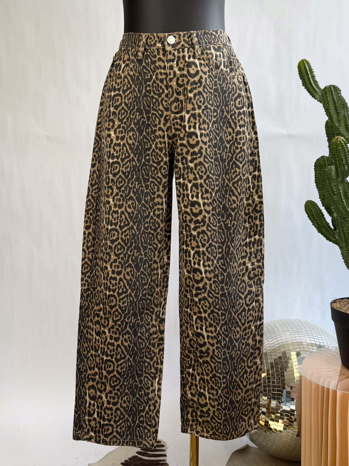 The Wild Side Leopard Barrel Jeans