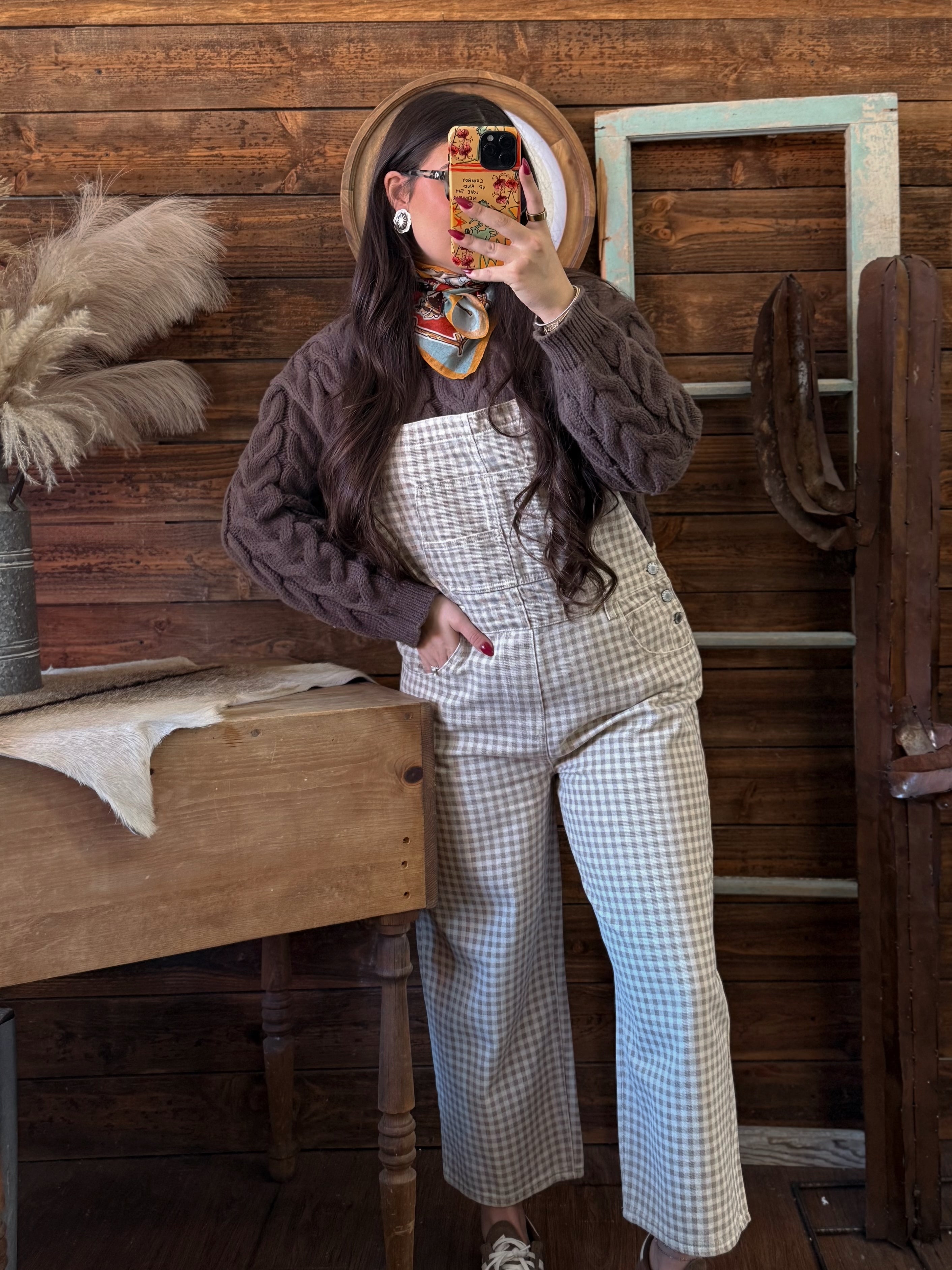 The Haddi Gingham Overalls