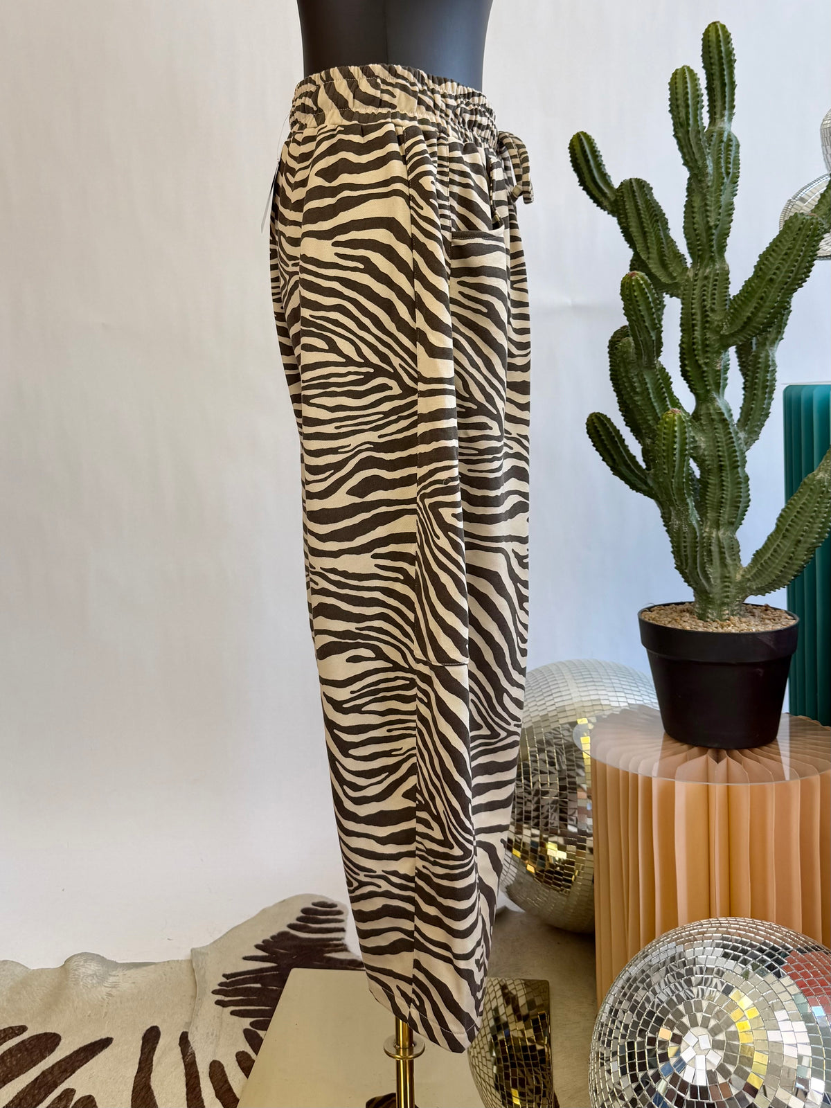 The Wild Instinct Zebra Barrel Sweatpants