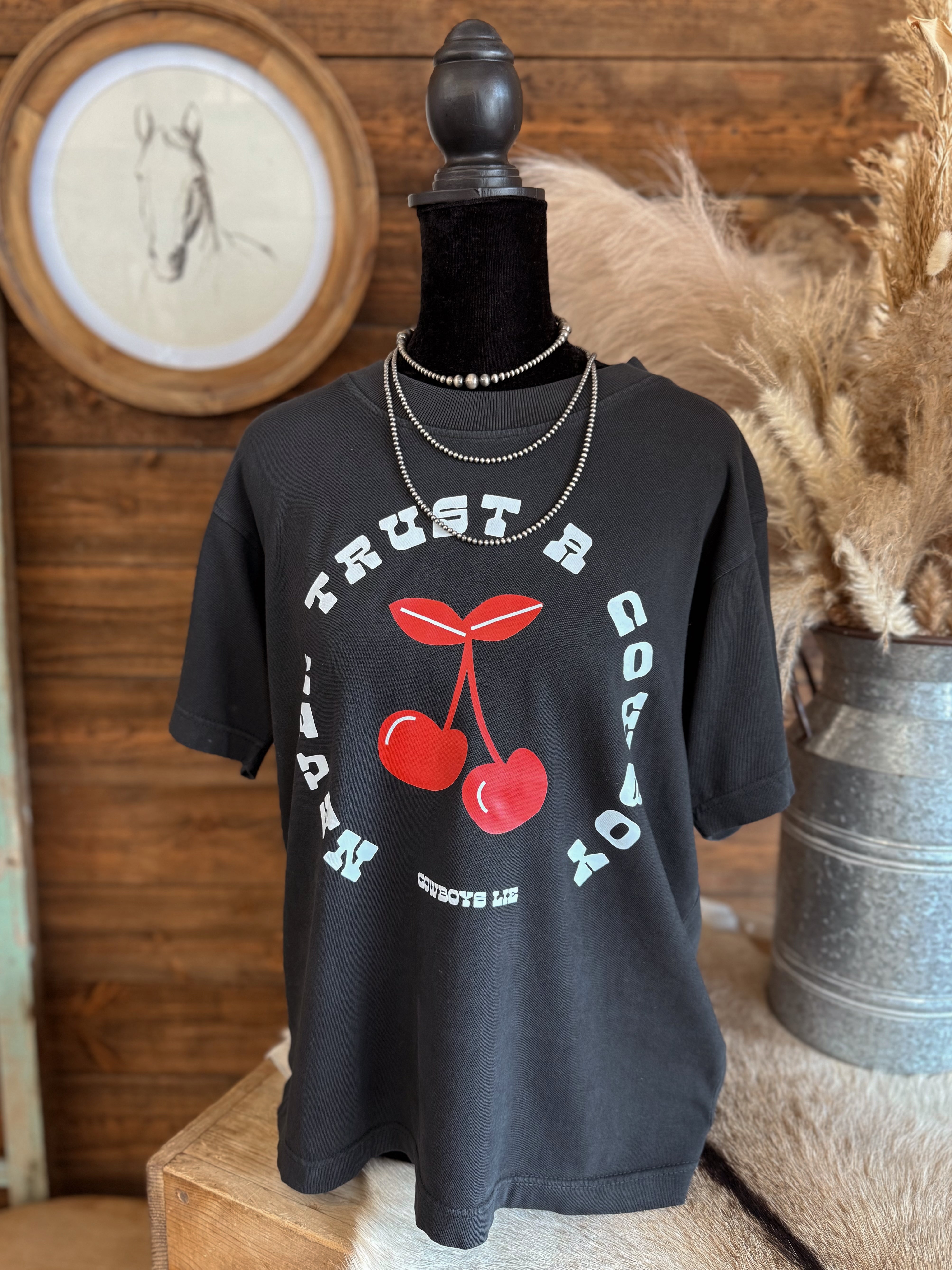 The Never Trust a Cowboy Boxy Tee