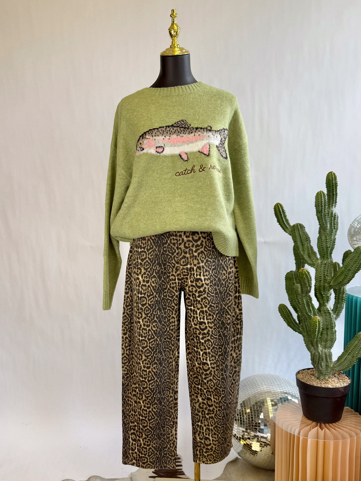 The Wild Side Leopard Barrel Jeans