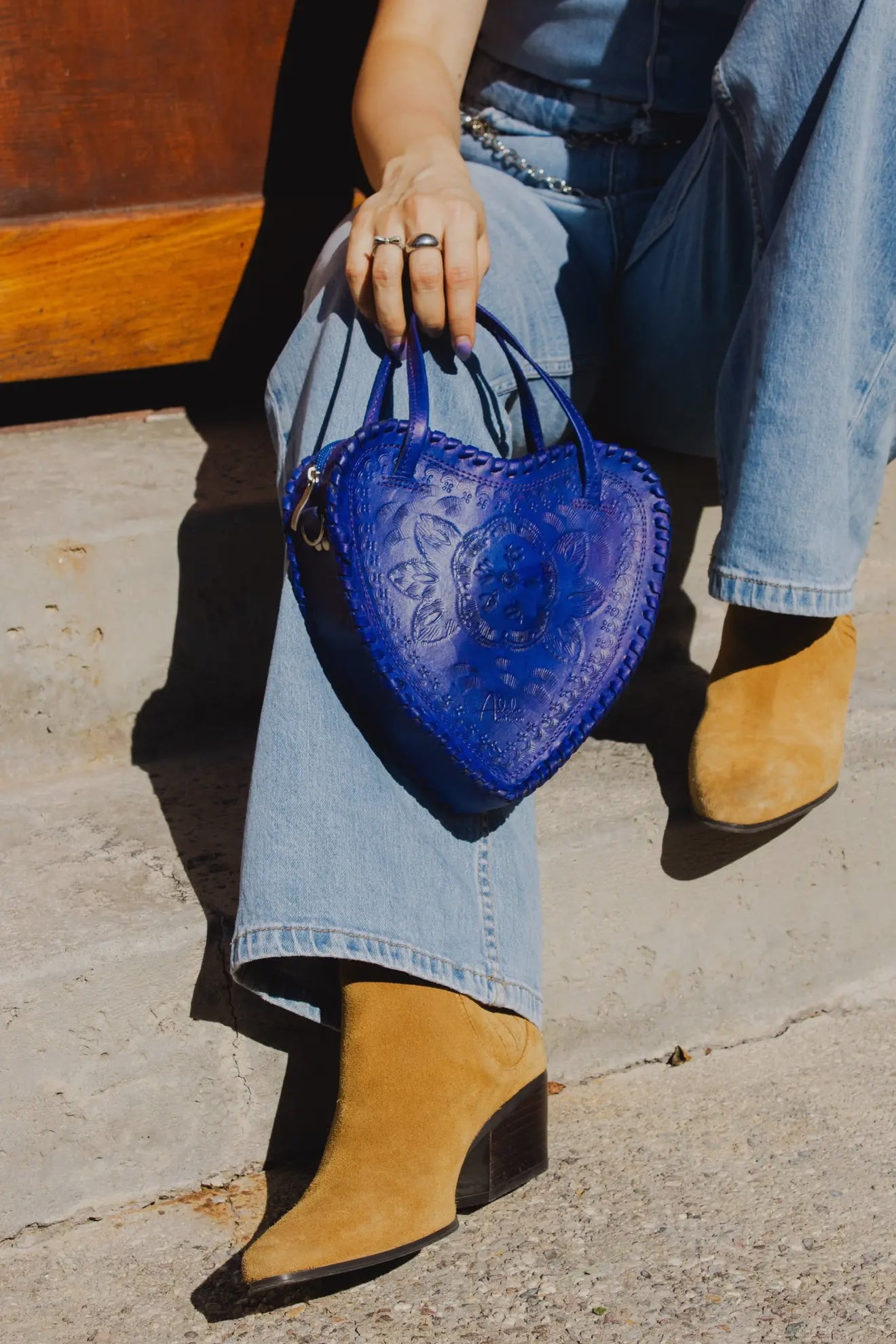 The Adela Leather Heart Purse