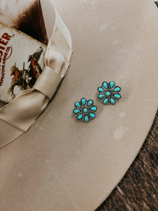 The Tara Turquoise Cluster Studs