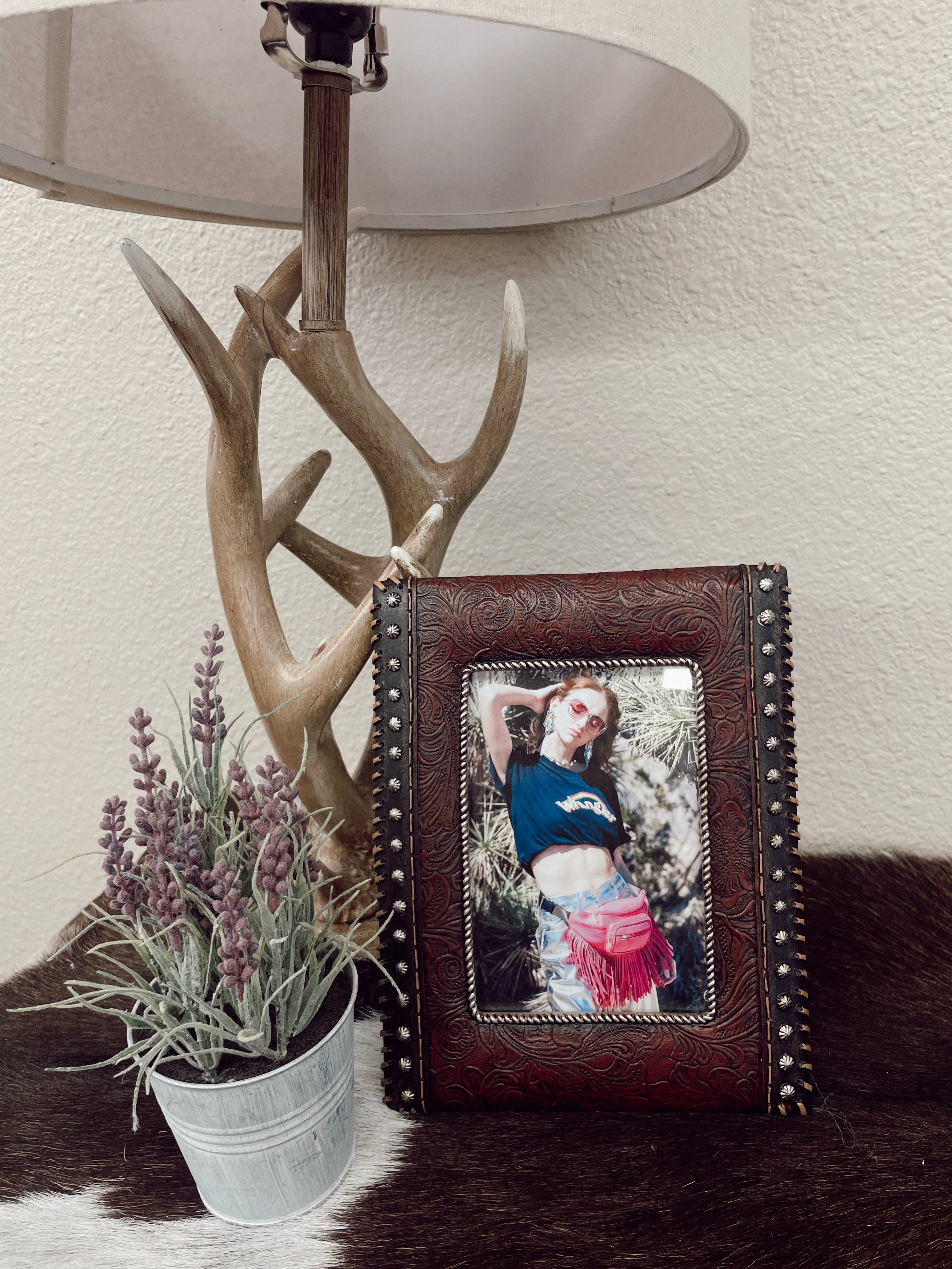 The Tooled Leather & Studded Sides Picture Frame