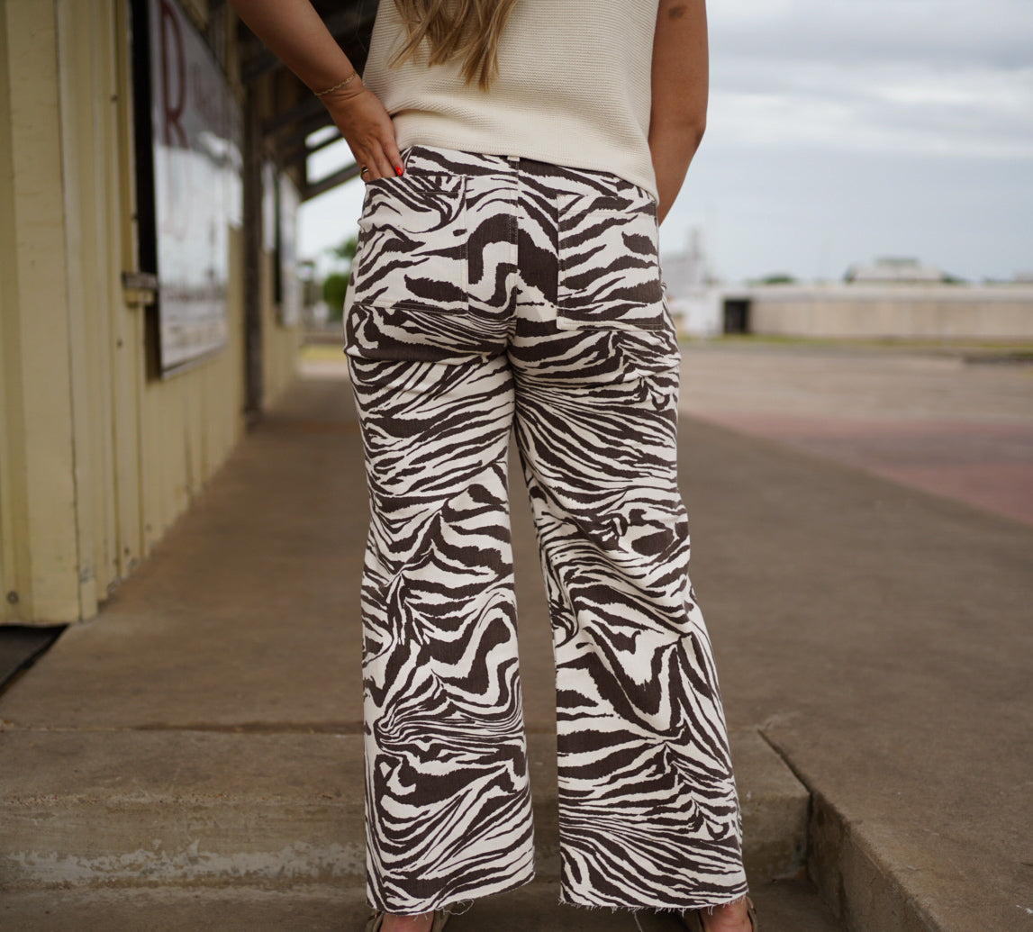 The Moxie Zebra Print Pants