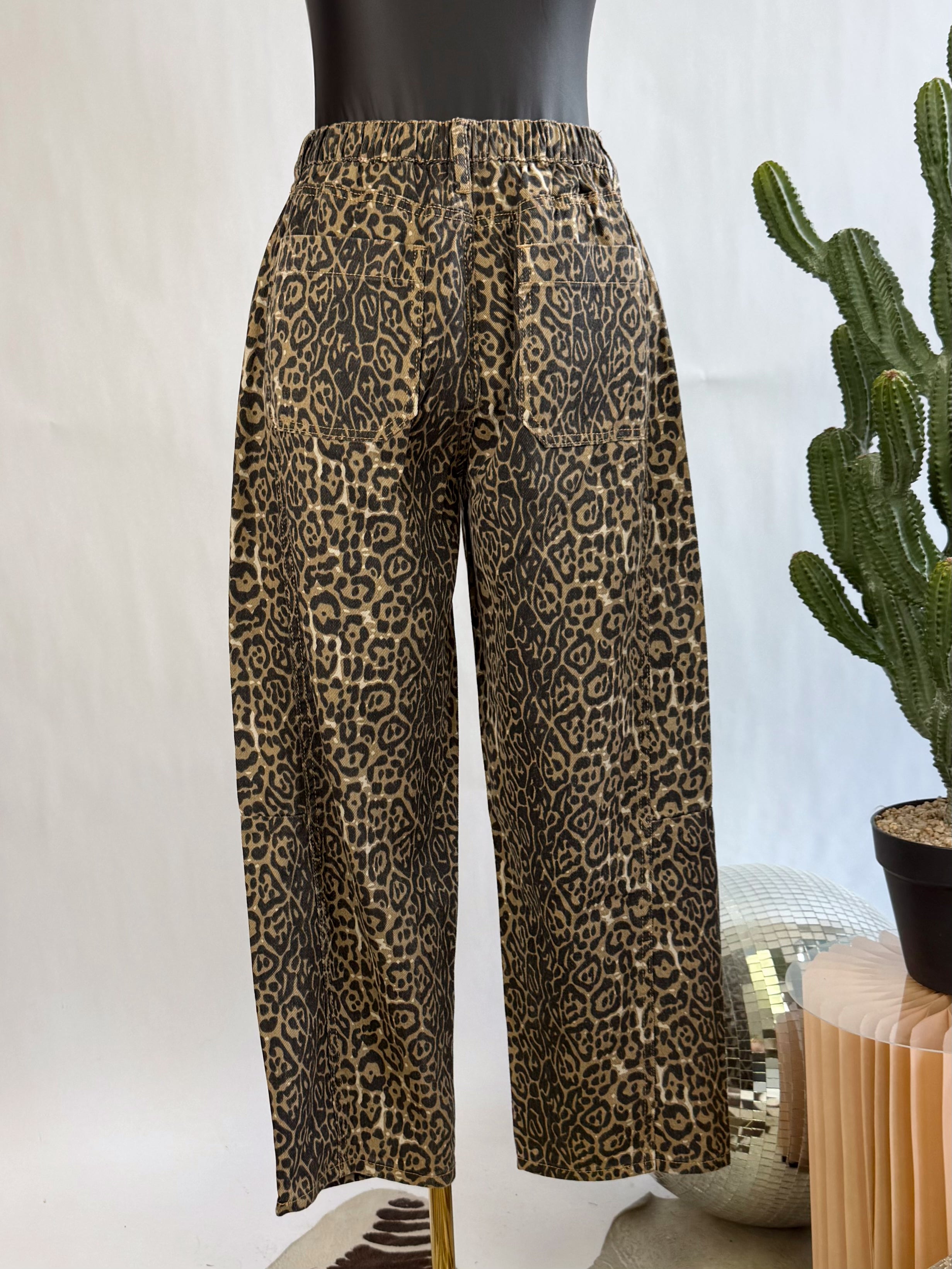 The Wild Side Leopard Barrel Jeans