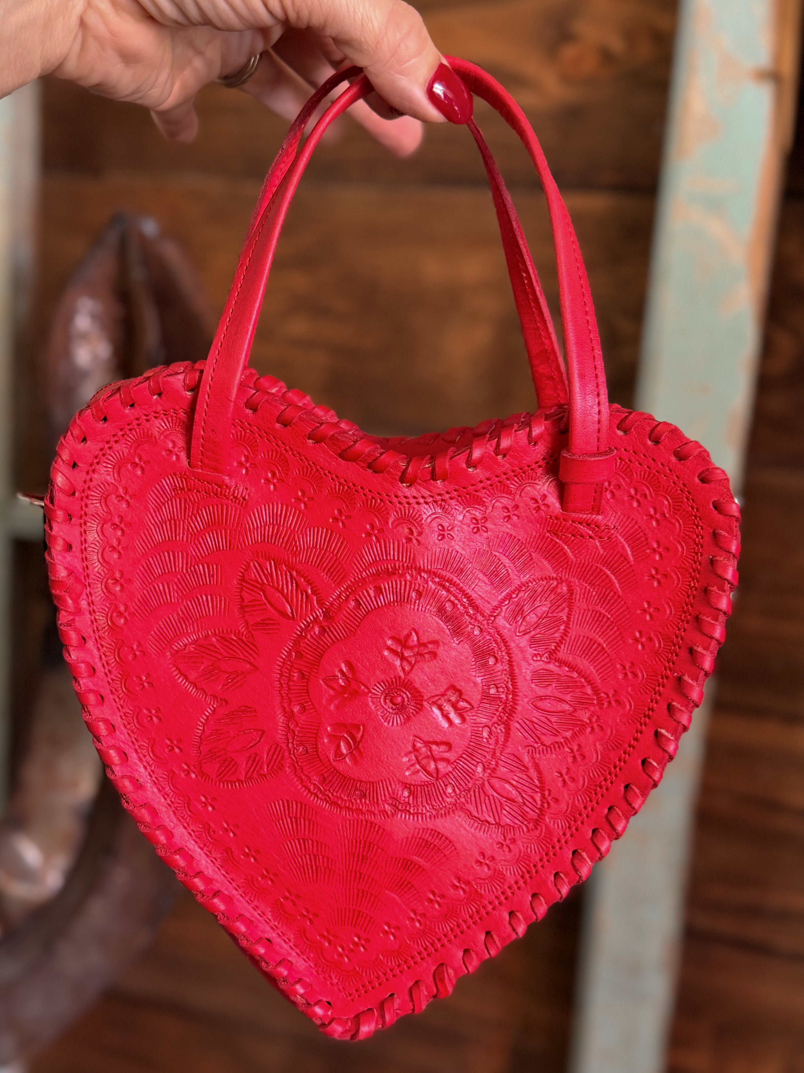 The Adela Leather Heart Purse