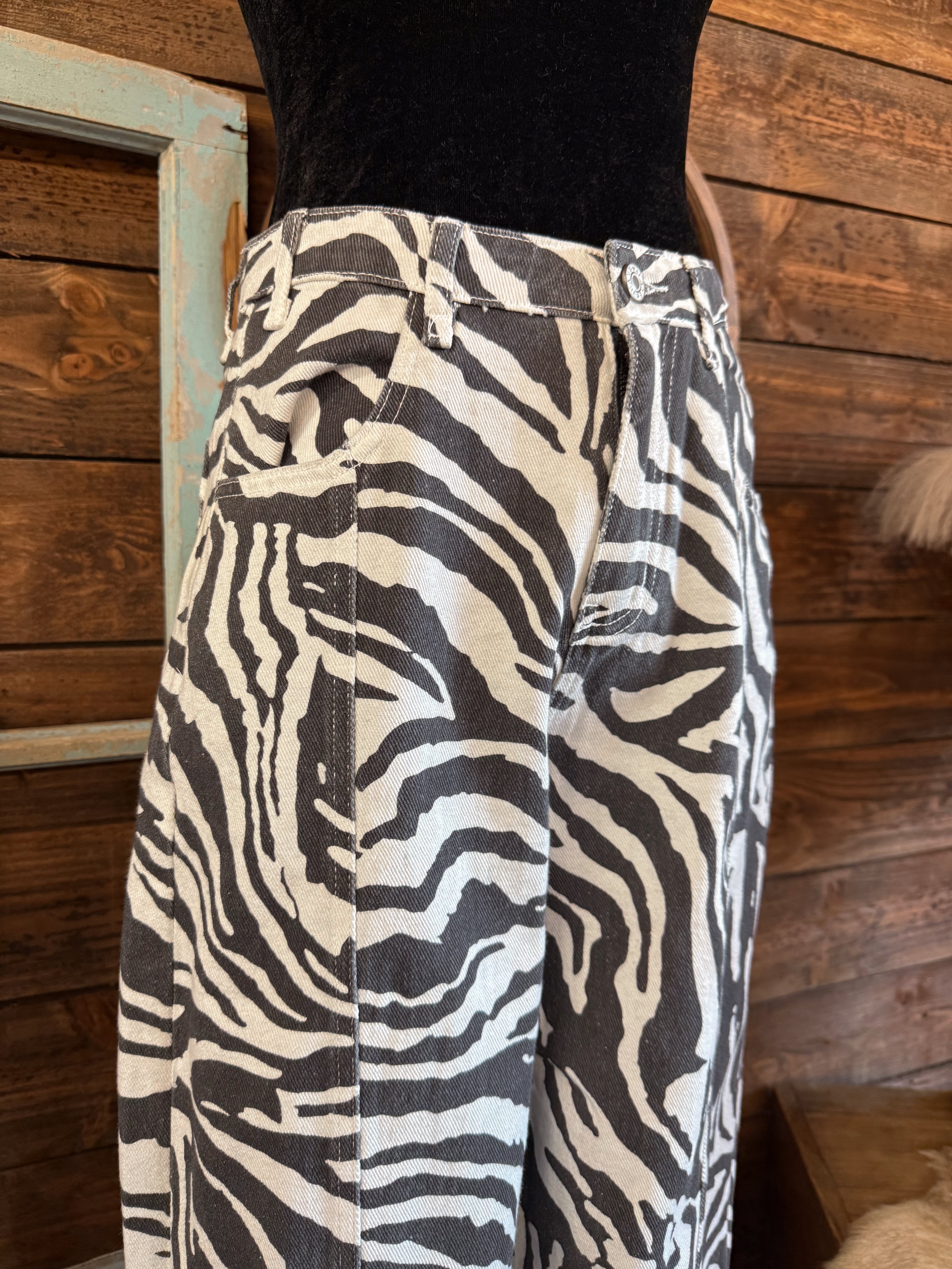 The Lauren Zebra Barrel Pants