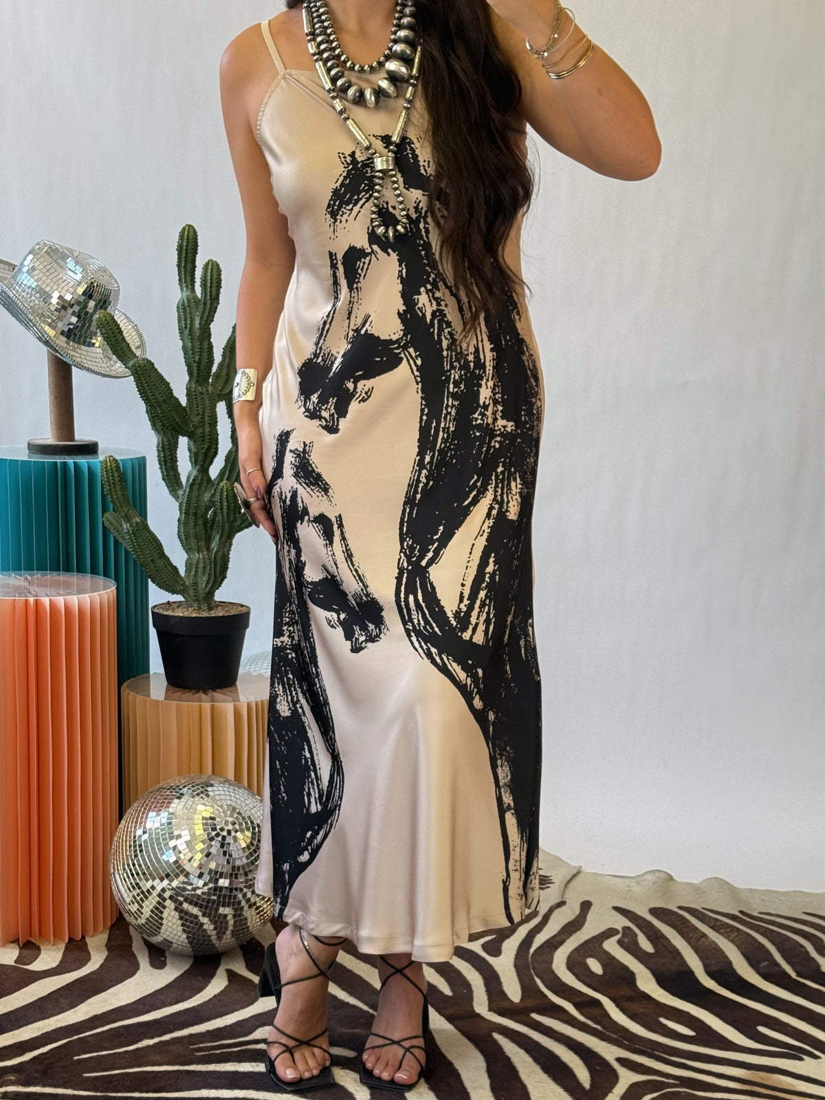 The Wild Stallion Satin Maxi Dress