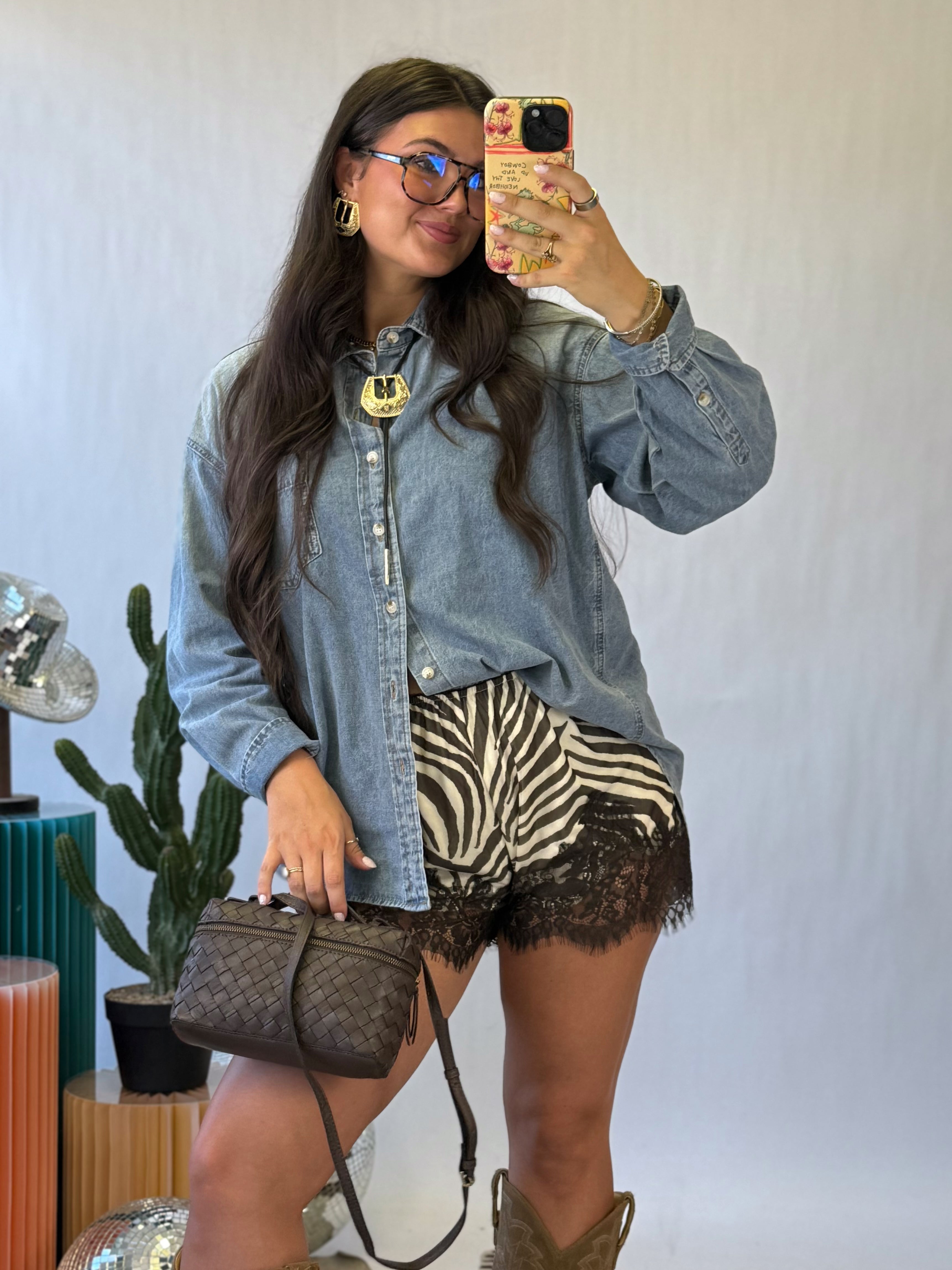 The Cocoa Wild Lace Trim Shorts