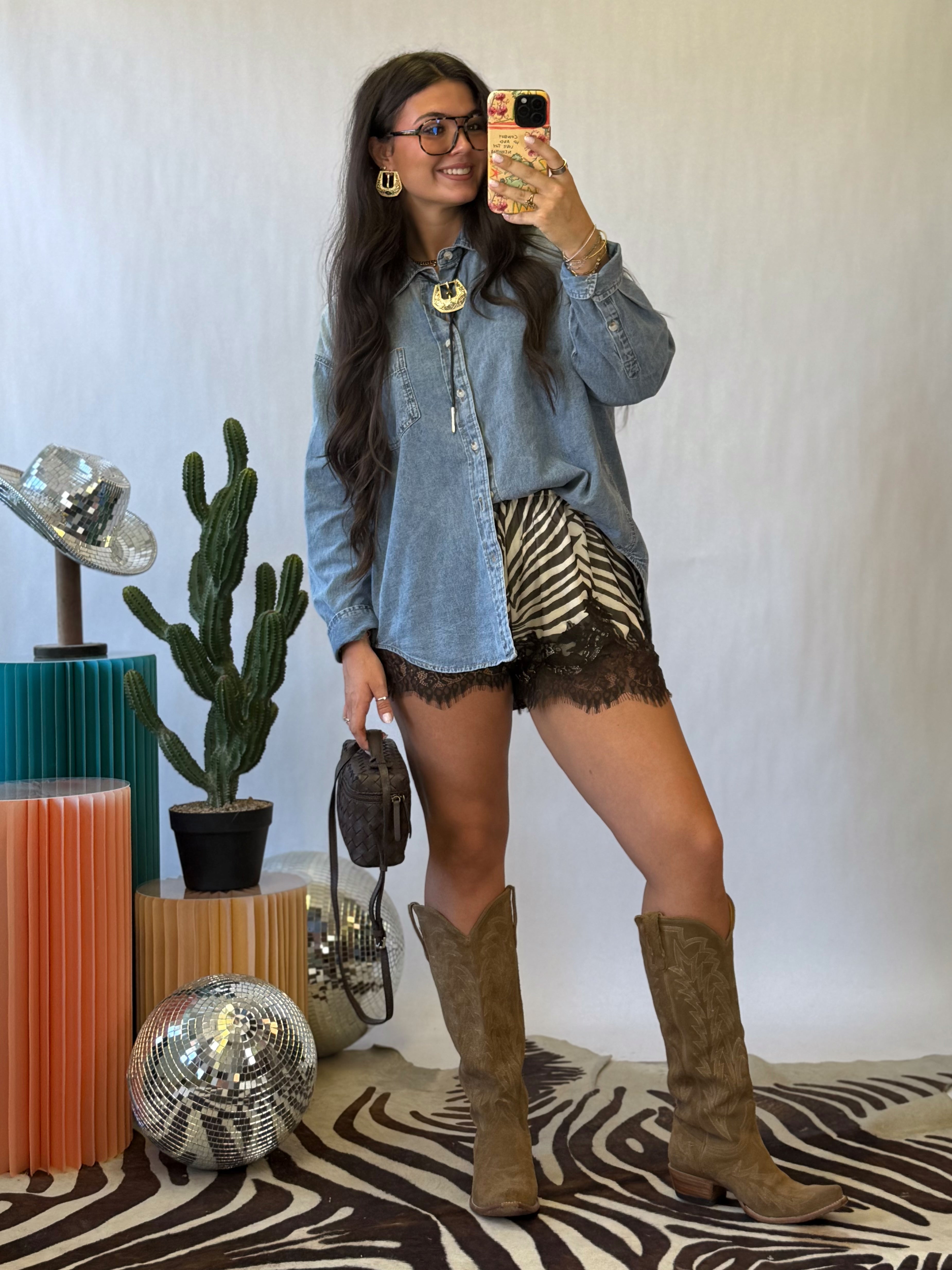 The Cocoa Wild Lace Trim Shorts