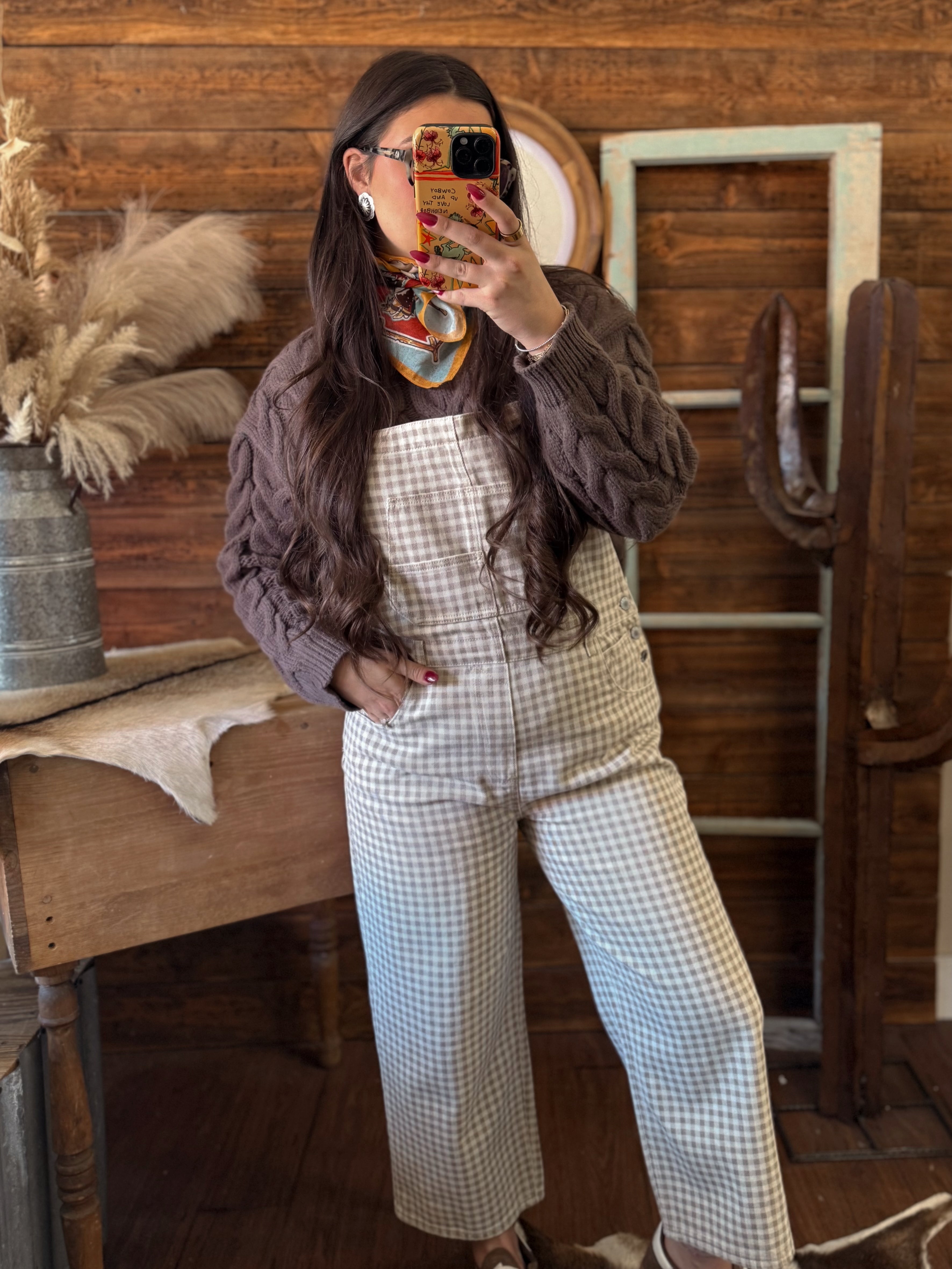 The Haddi Gingham Overalls