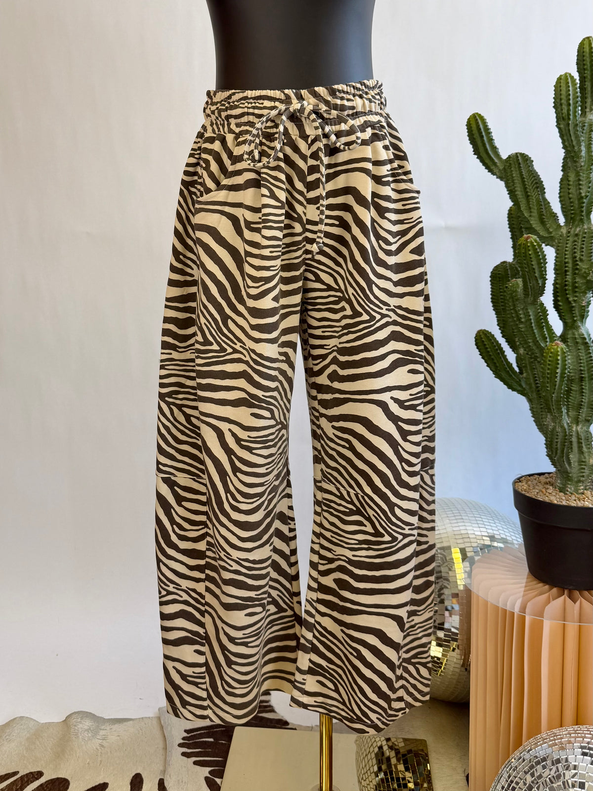 The Wild Instinct Zebra Barrel Sweatpants