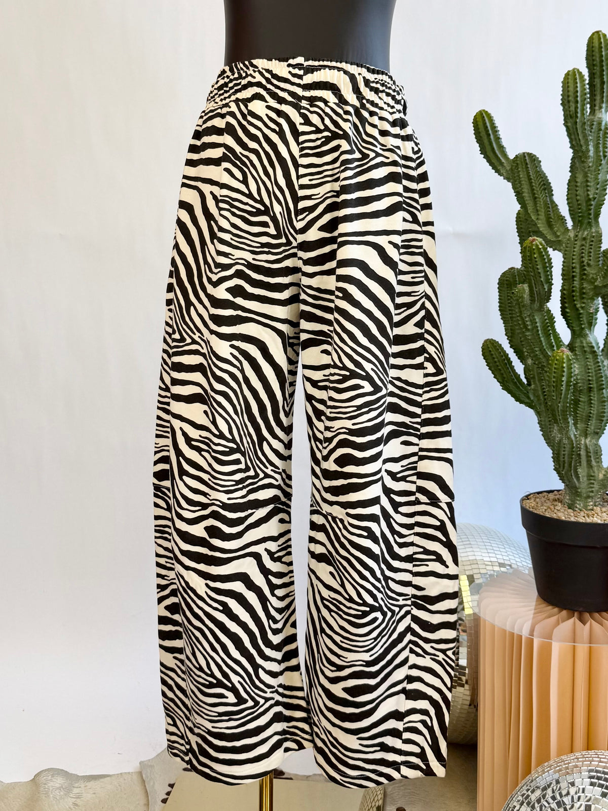 The Wild Instinct Zebra Barrel Sweatpants