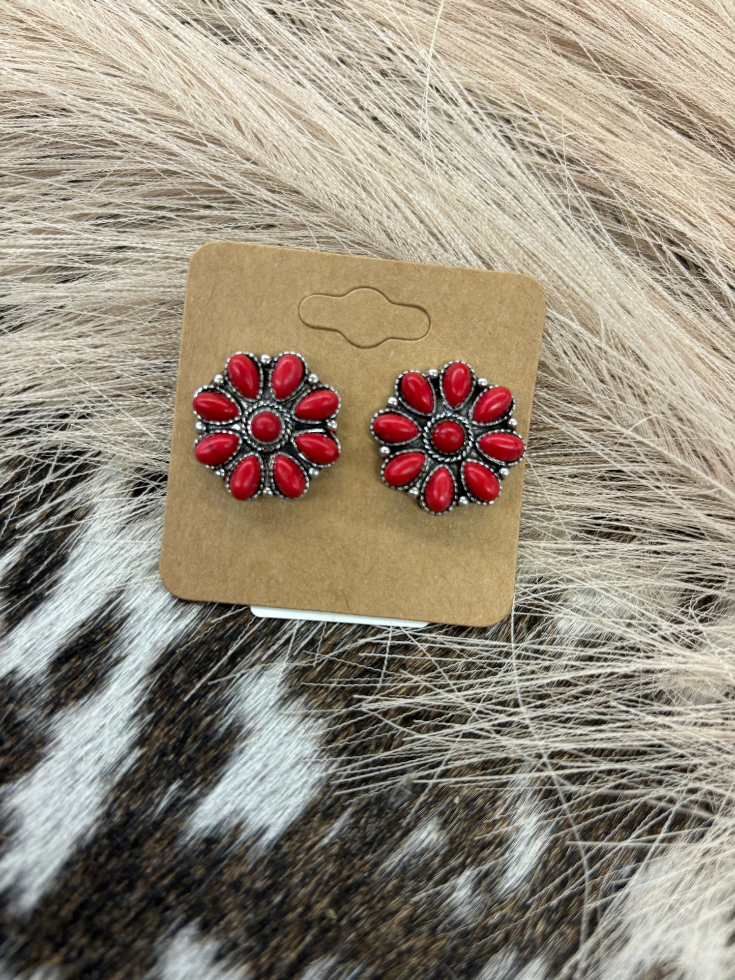 The Dianne Red Cluster Earrings