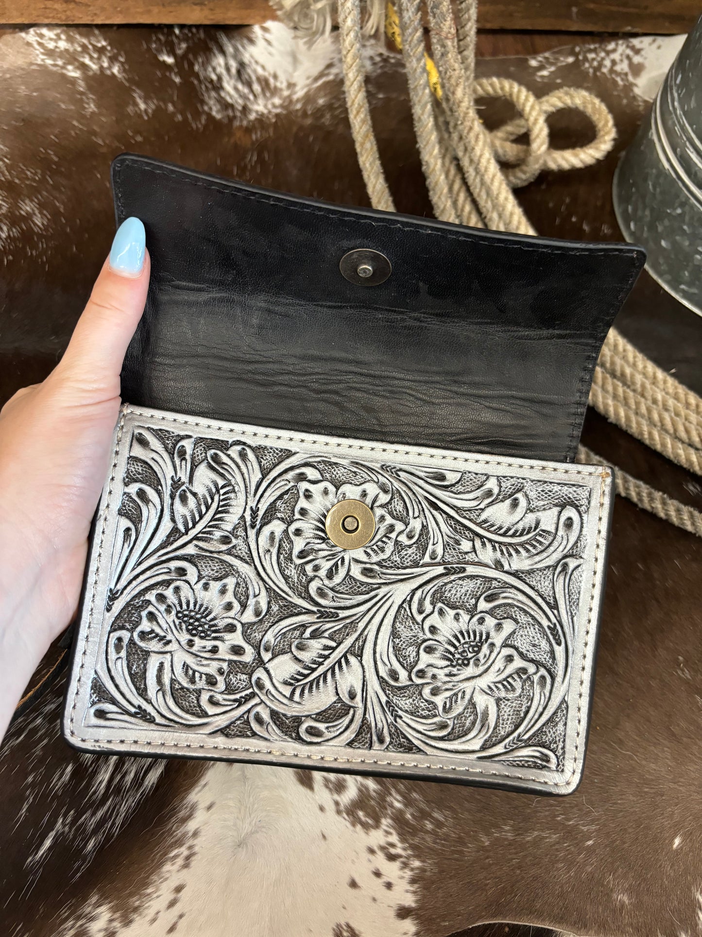 The Essentials Only Tooled Leather Crossbody