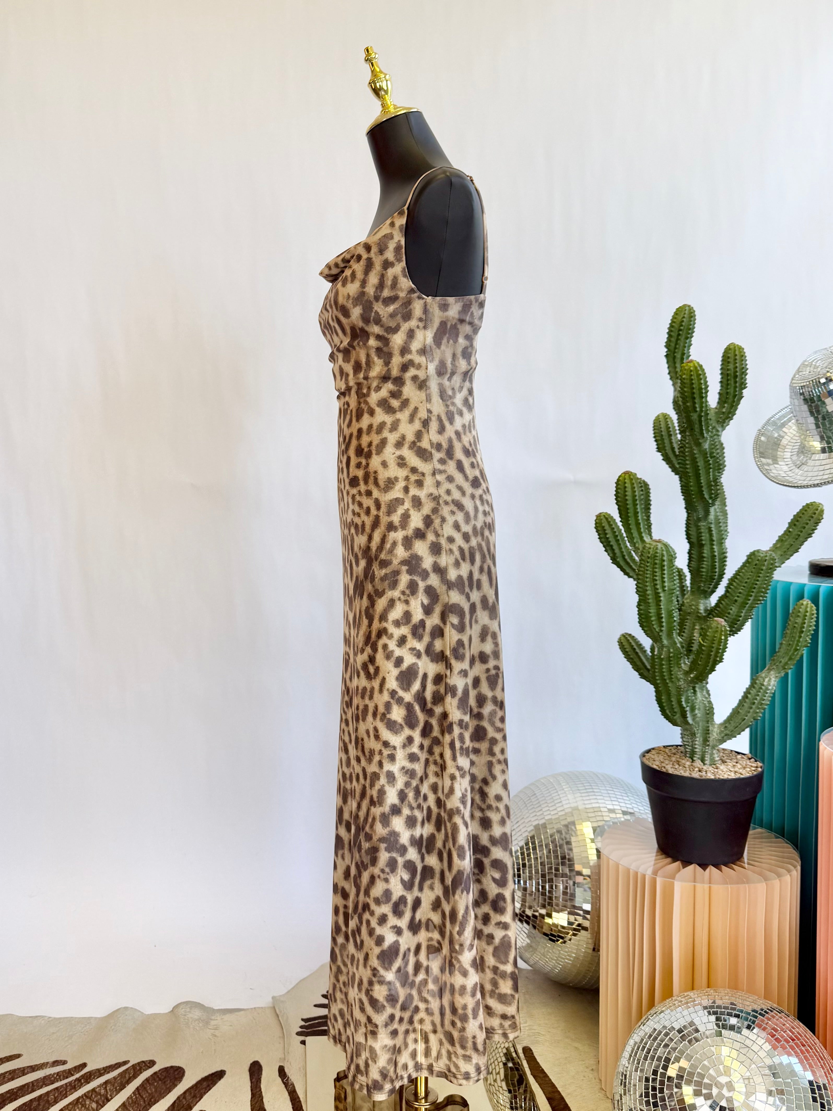 The Falling For You Leopard Maxi Dress