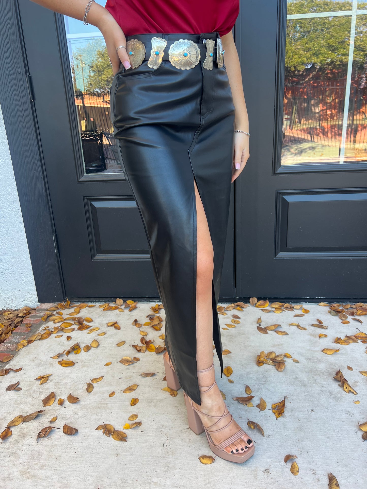 The Keke Leather Maxi Skirt