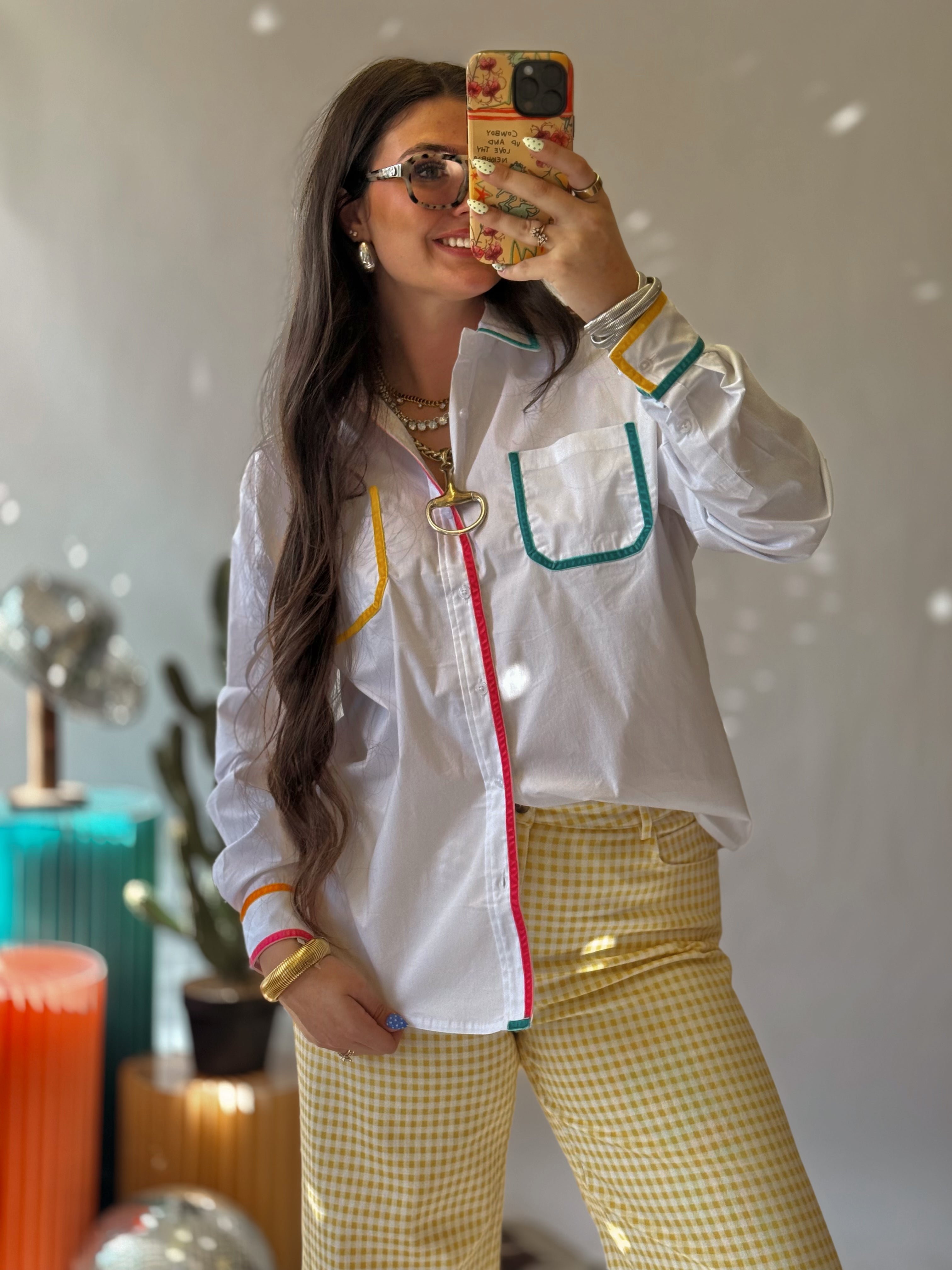 The Colorline Velvet Button Down