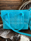 The Boot Stitch Tote Purse (Turquoise)