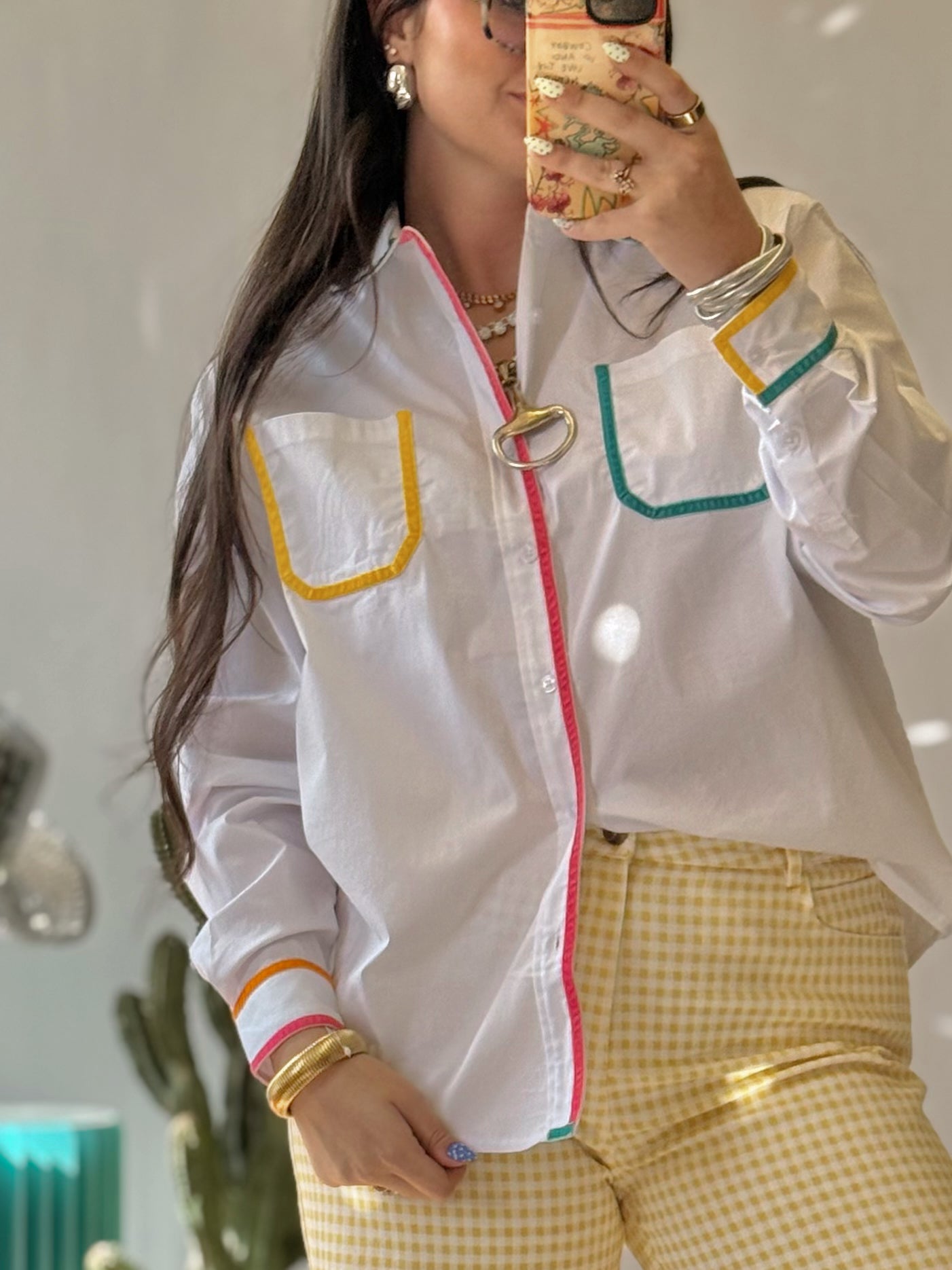 The Colorline Velvet Button Down