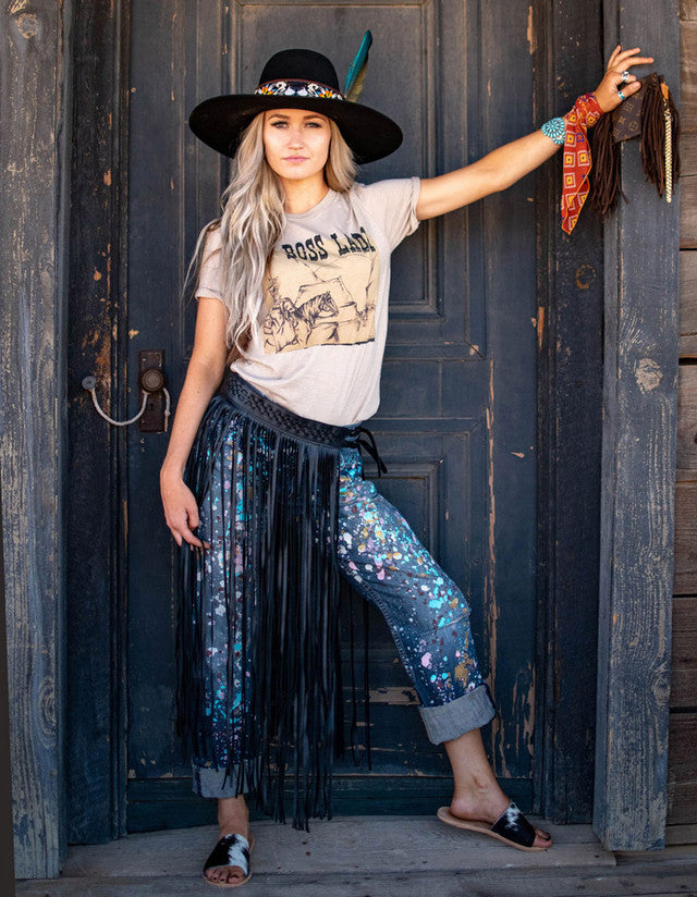 The Salt N Pepper Cowhide Agave Sandal