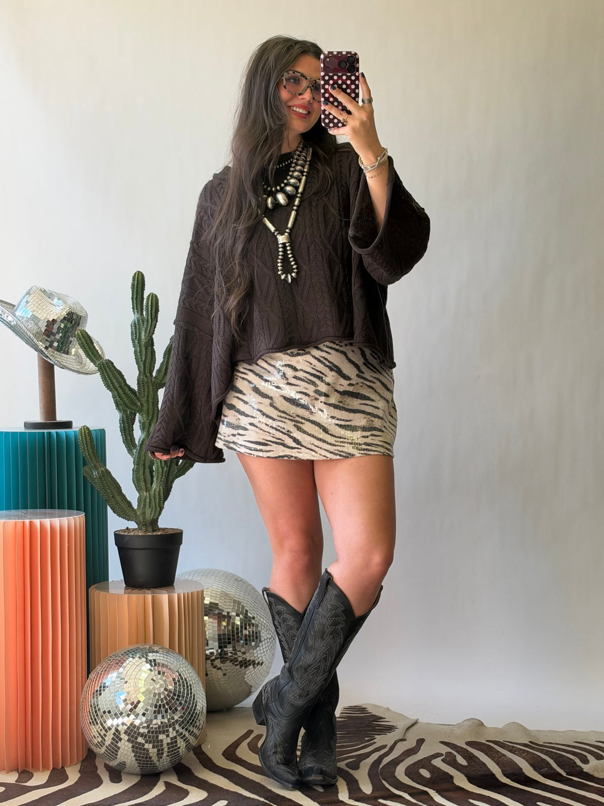The Rhinestone Rodeo Mini Skirt