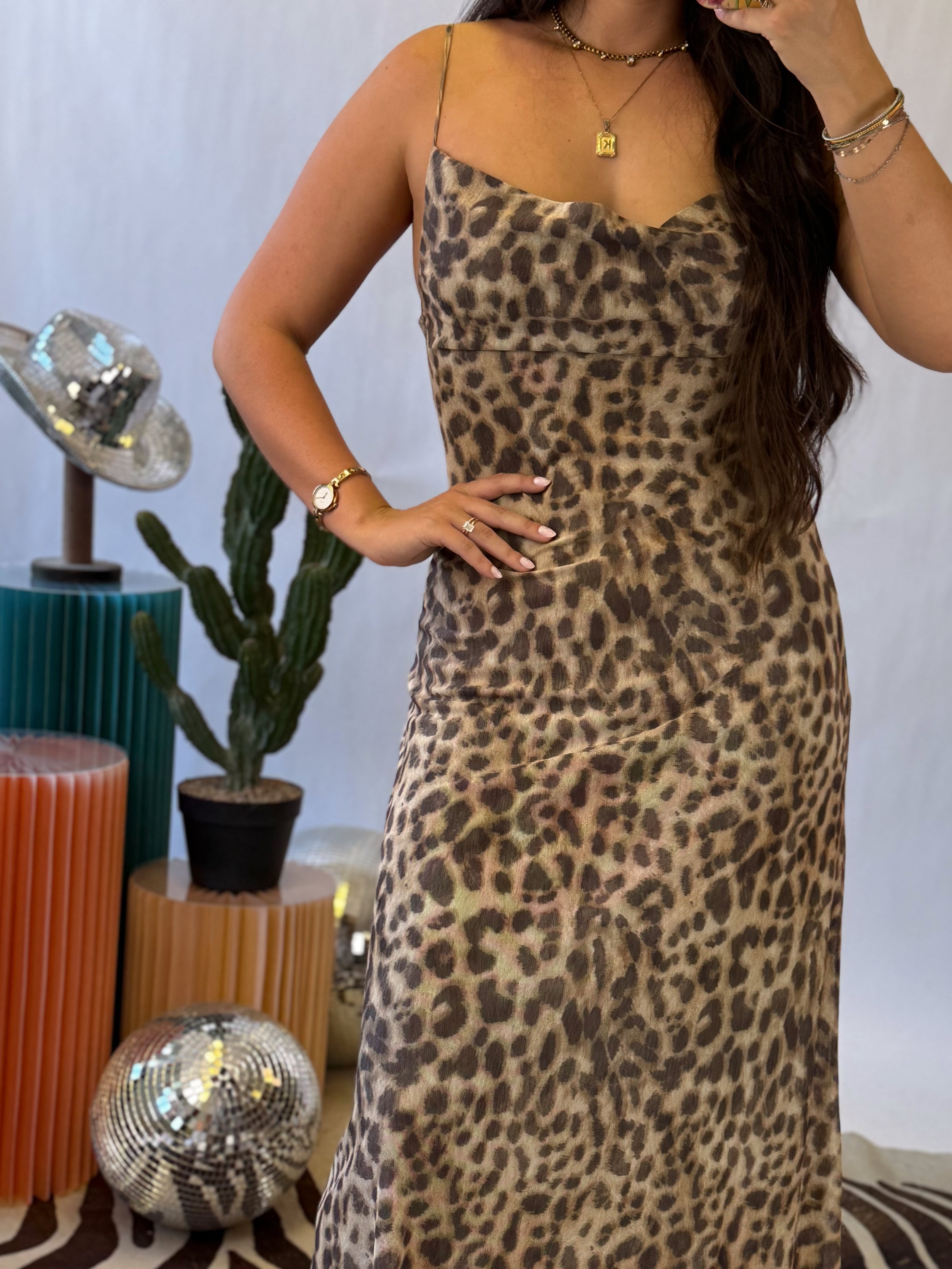 The Falling For You Leopard Maxi Dress
