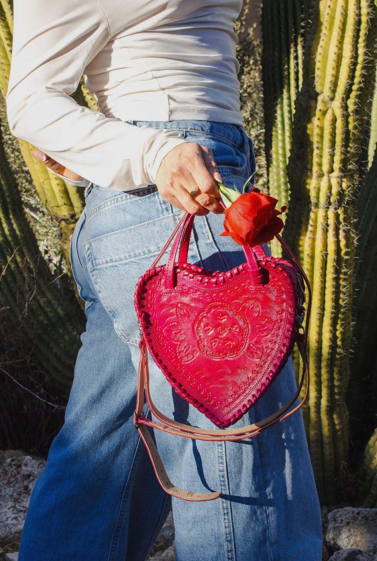 The Adela Leather Heart Purse