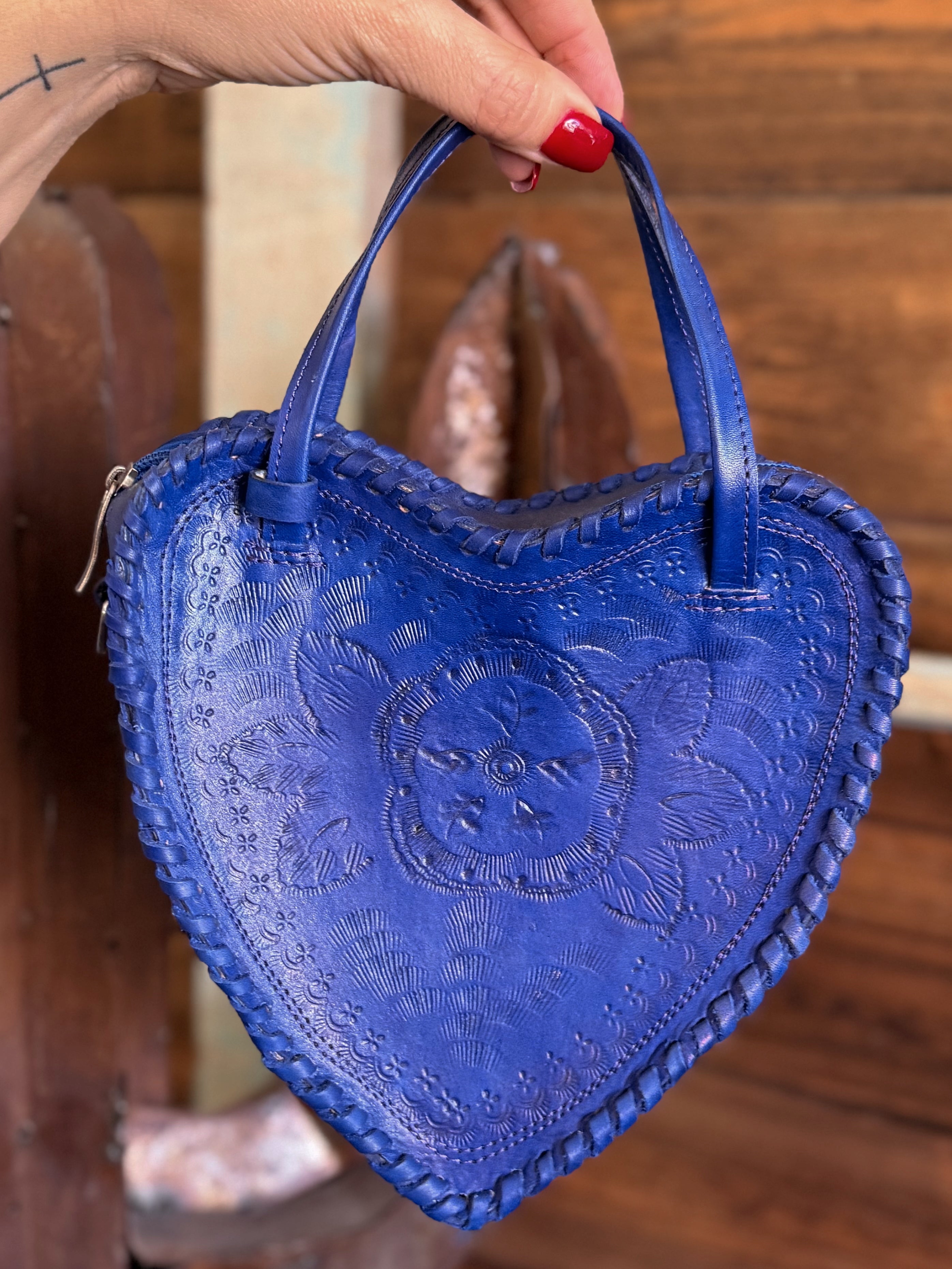 The Adela Leather Heart Purse