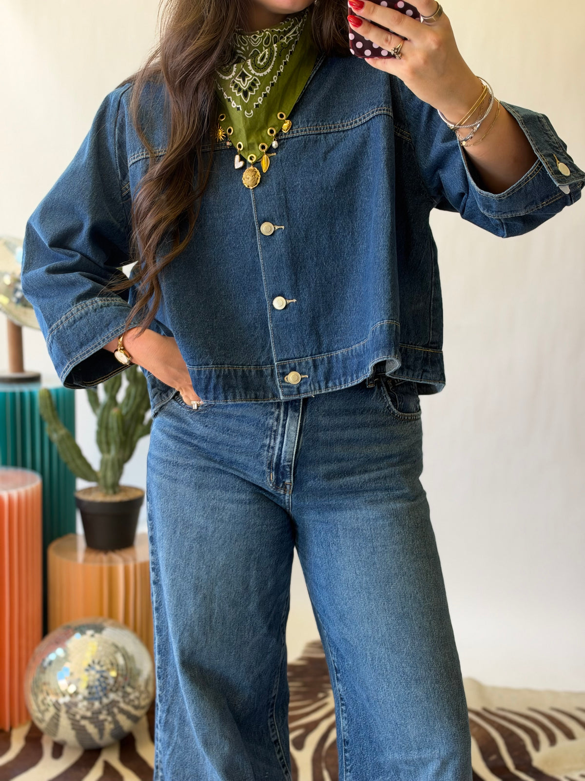 The Denim Cape Top