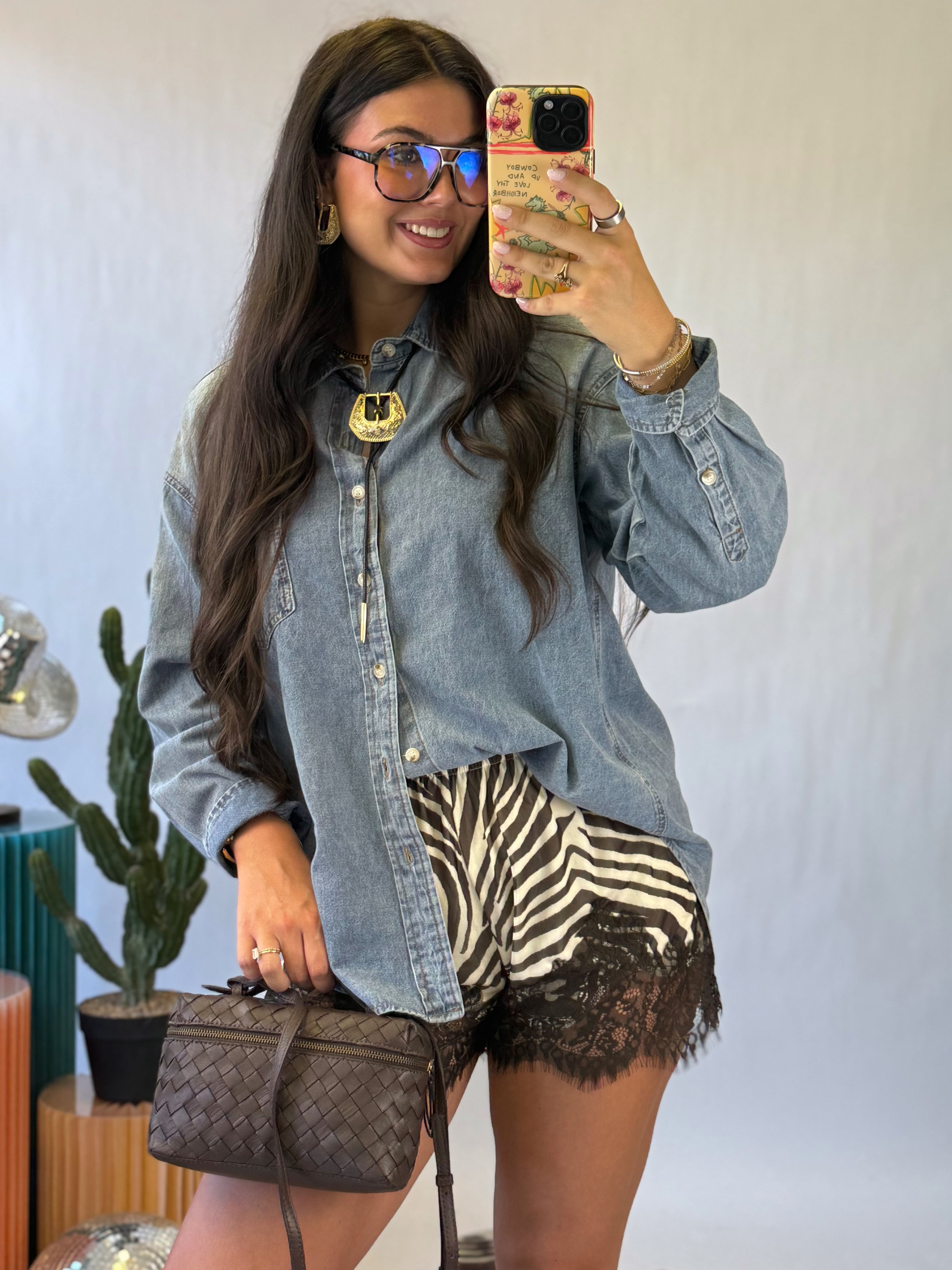 The Cocoa Wild Lace Trim Shorts