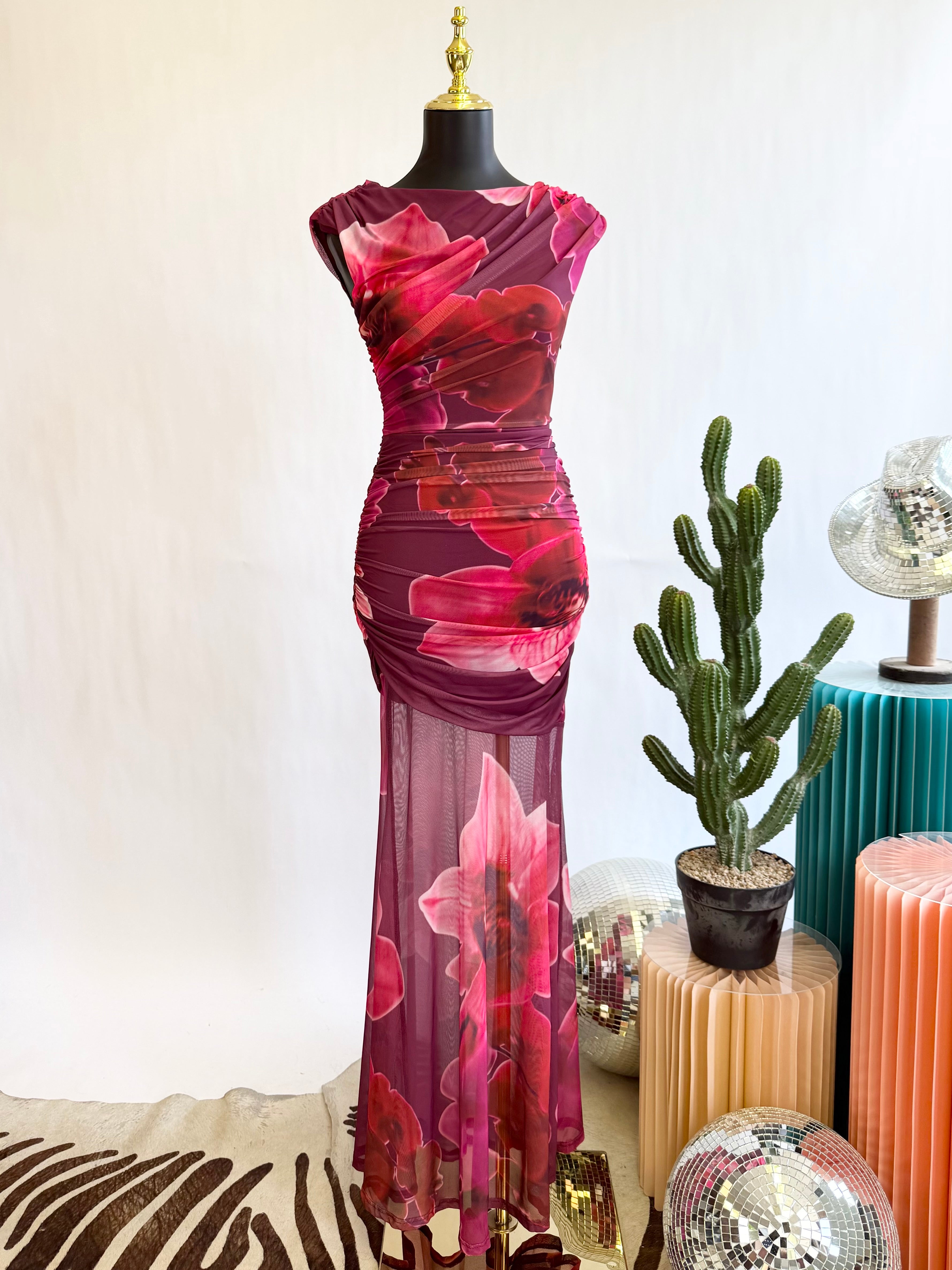The Crimson Bloom Dress