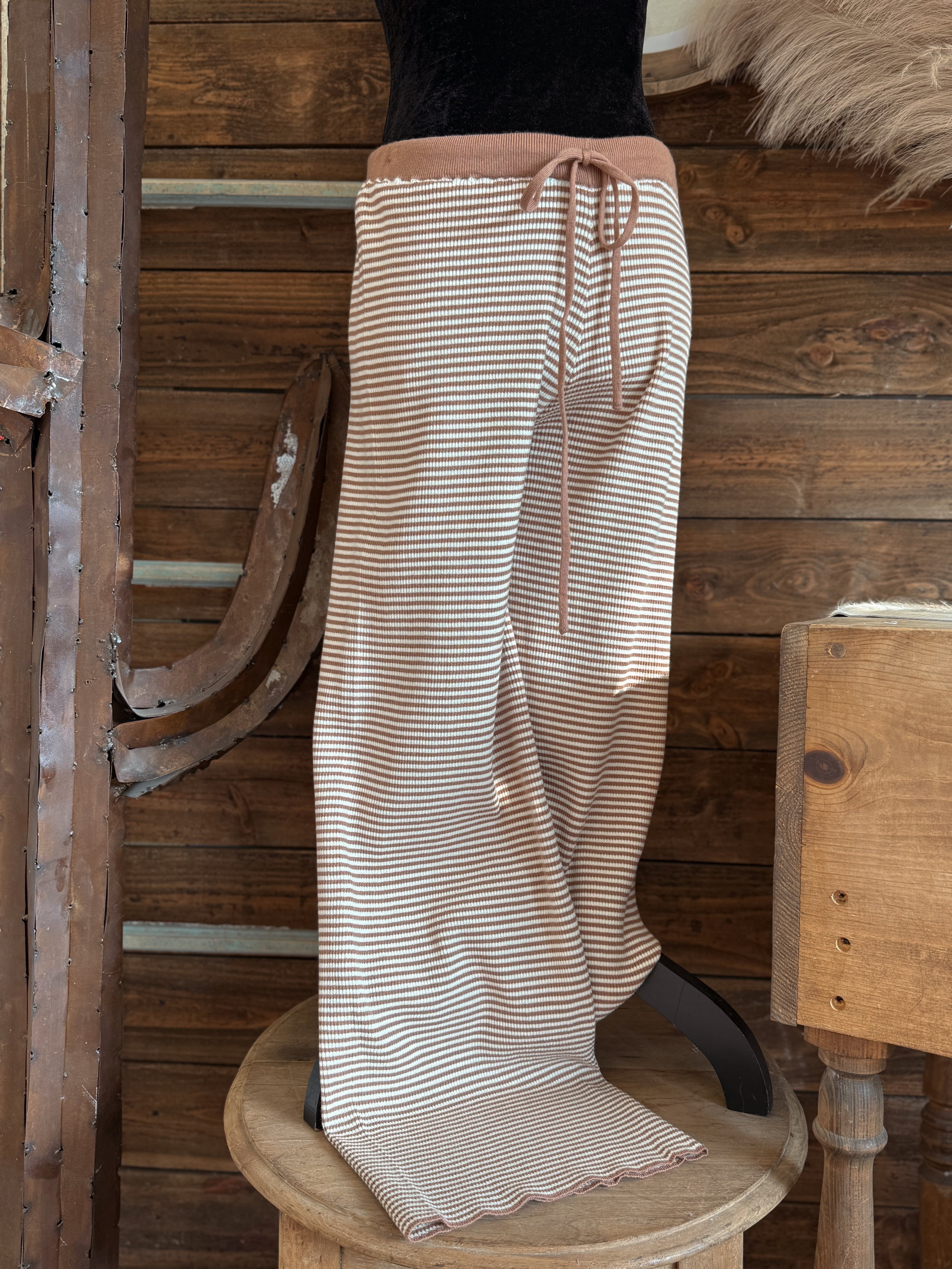 The Indigo Striped Knit Pants