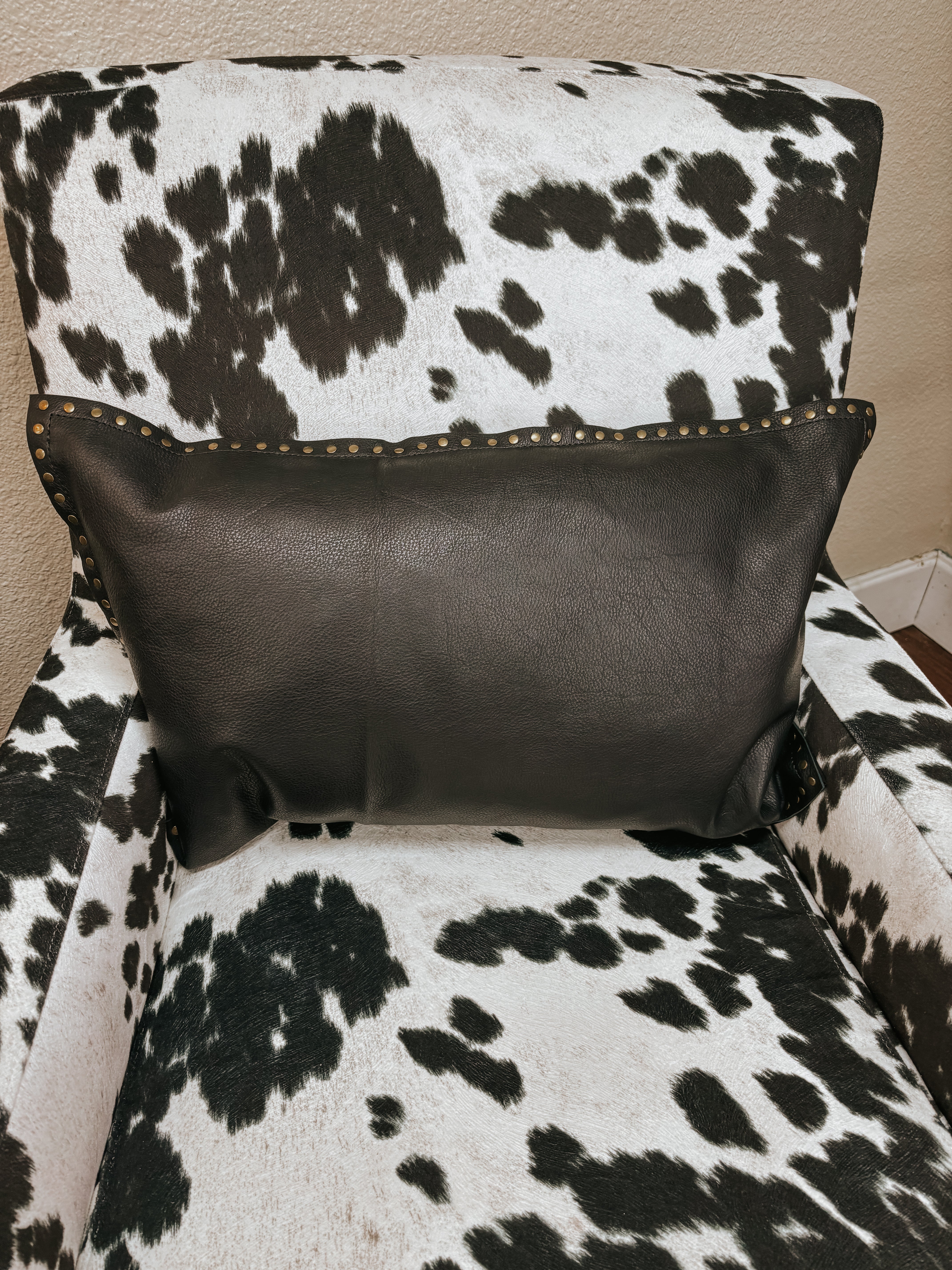 The Midnight Eurosoft Genuine Leather Pillow