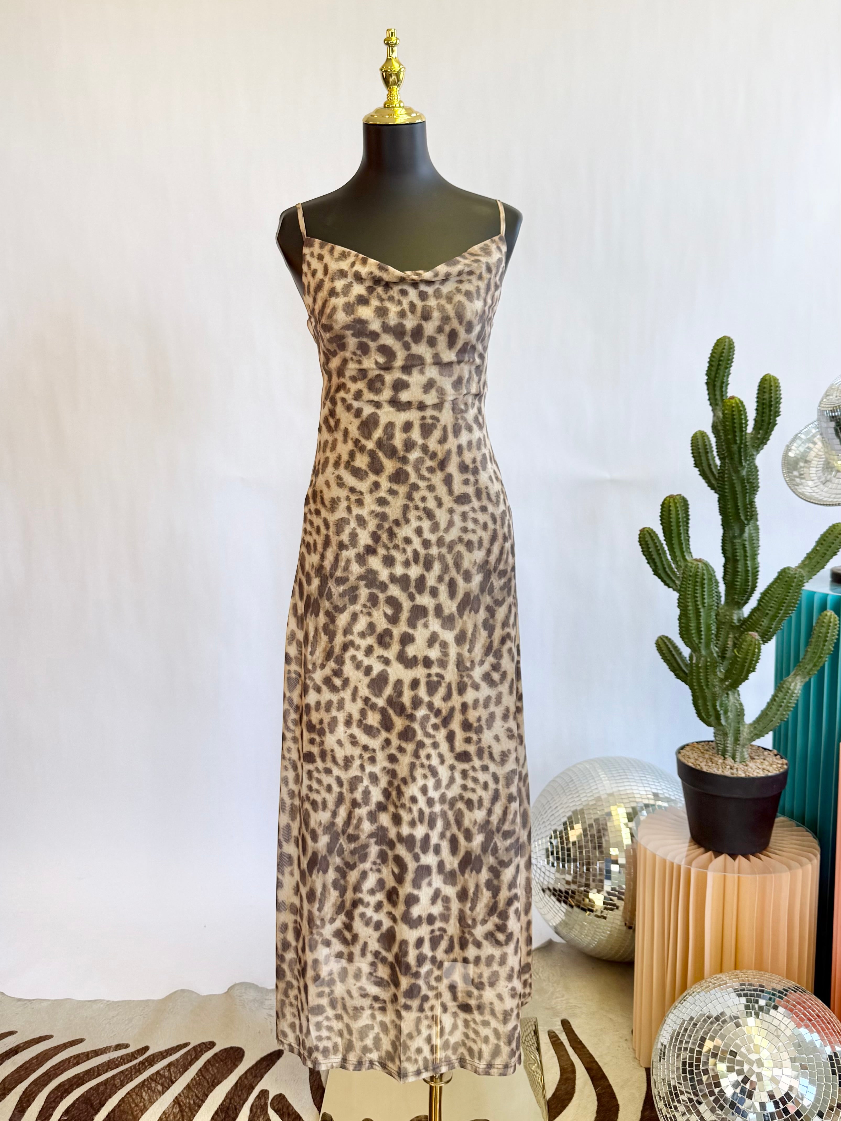 The Falling For You Leopard Maxi Dress