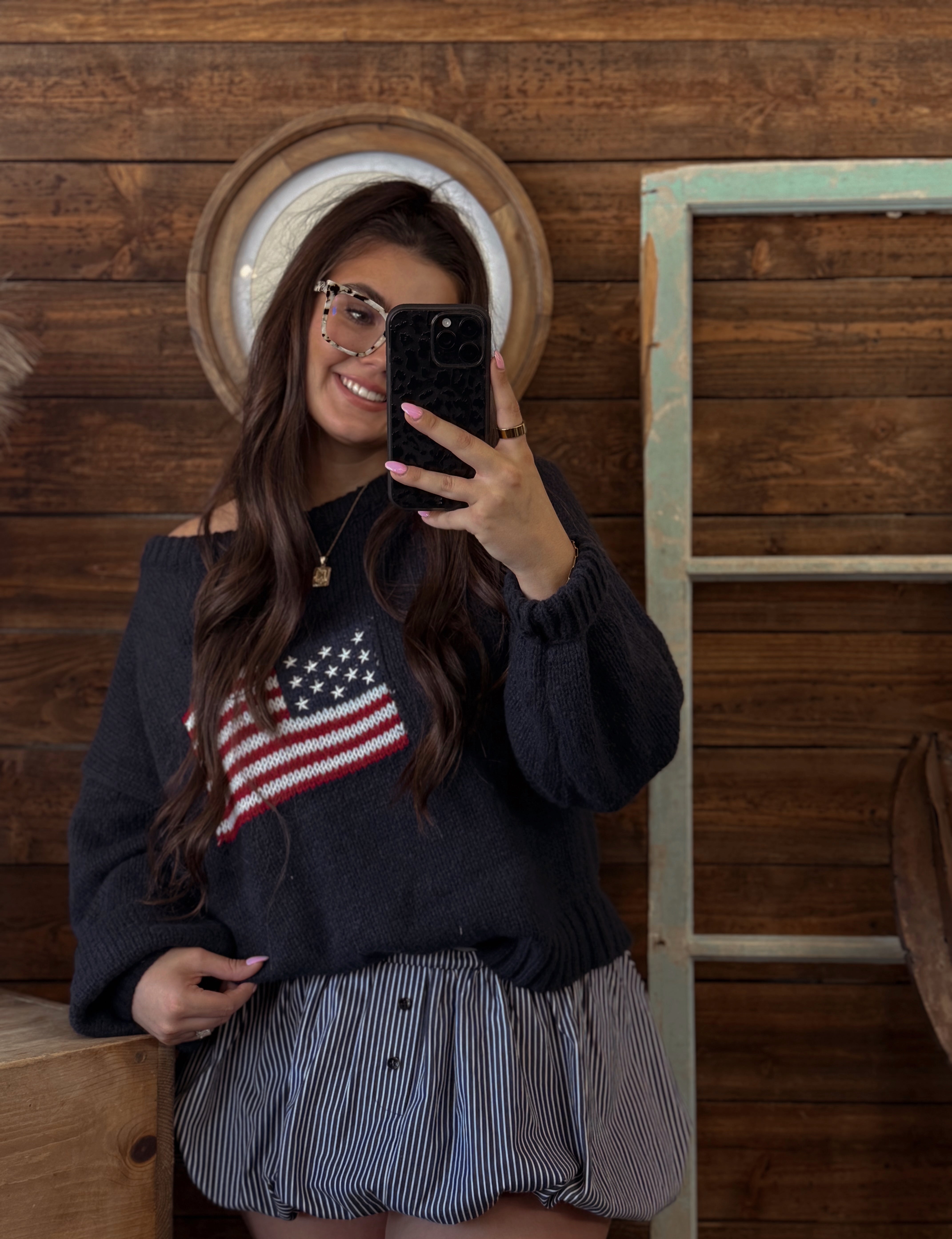 The Roxy Mini Pinstripe Bubble Skirt