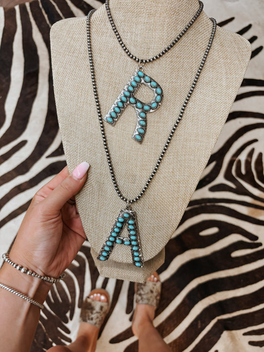 The Turquoise Initial Pendant