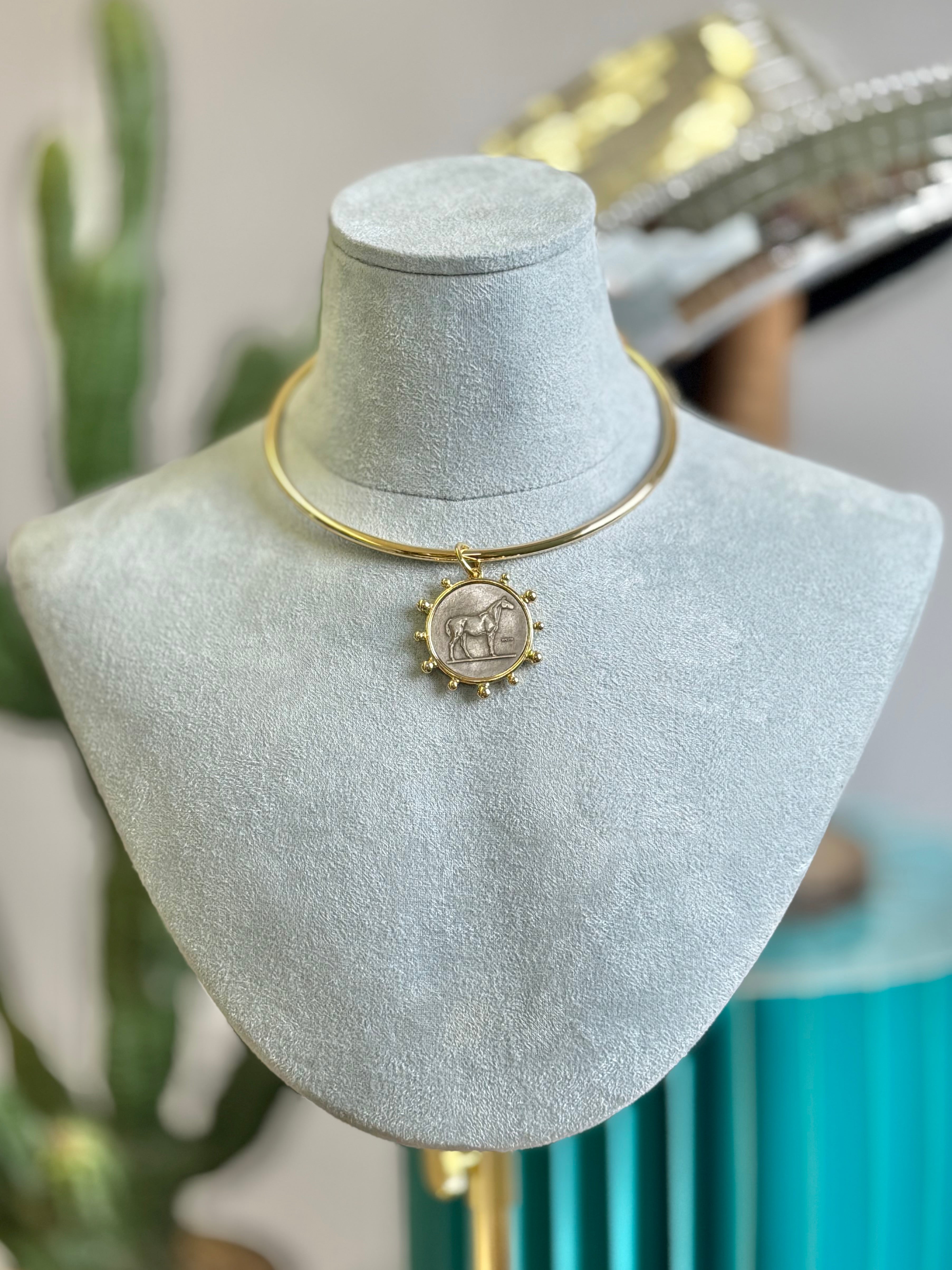 The Horse Coin Cuff Necklace