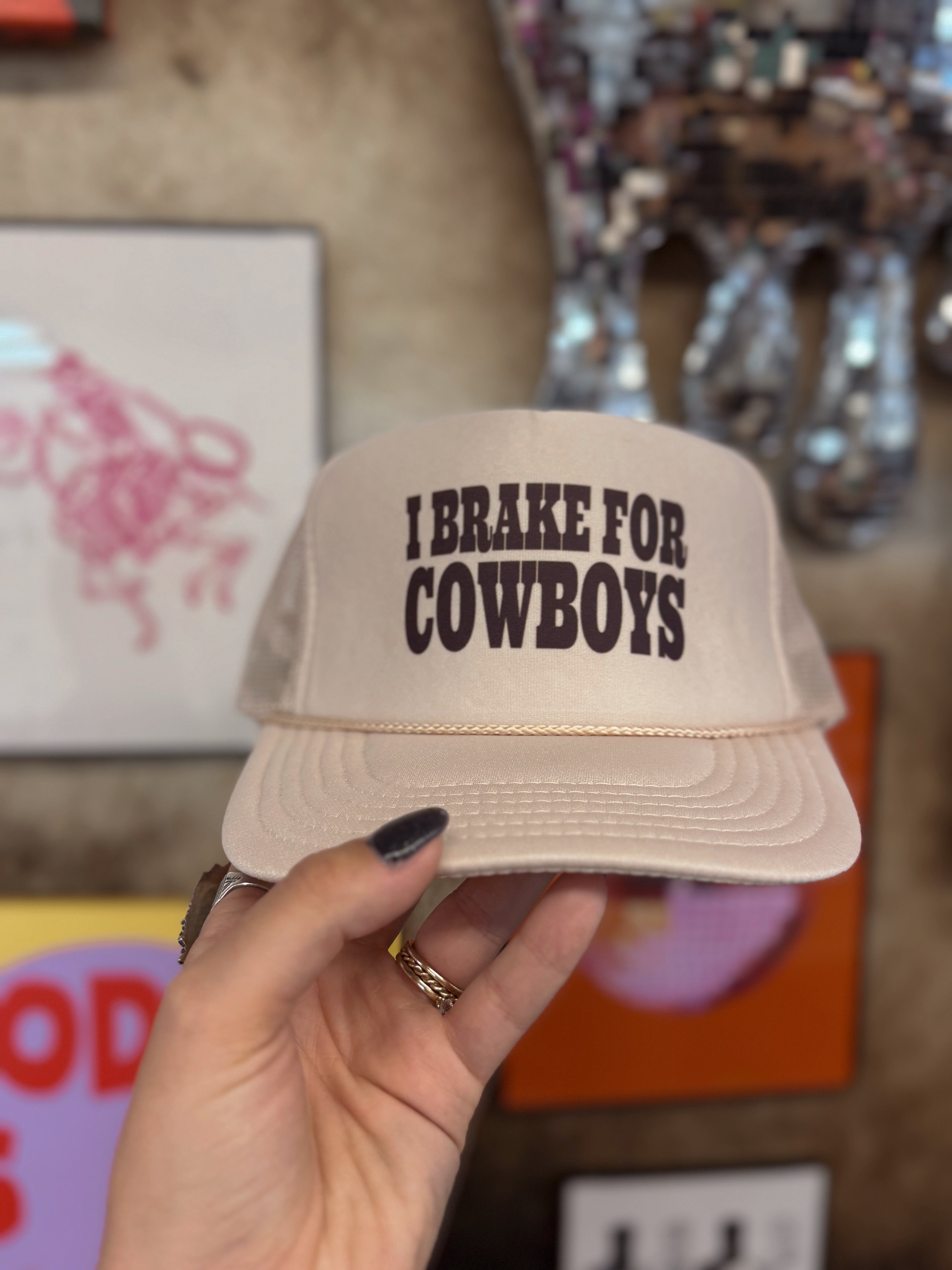 The "I Brake For Cowboys" Trucker Hat