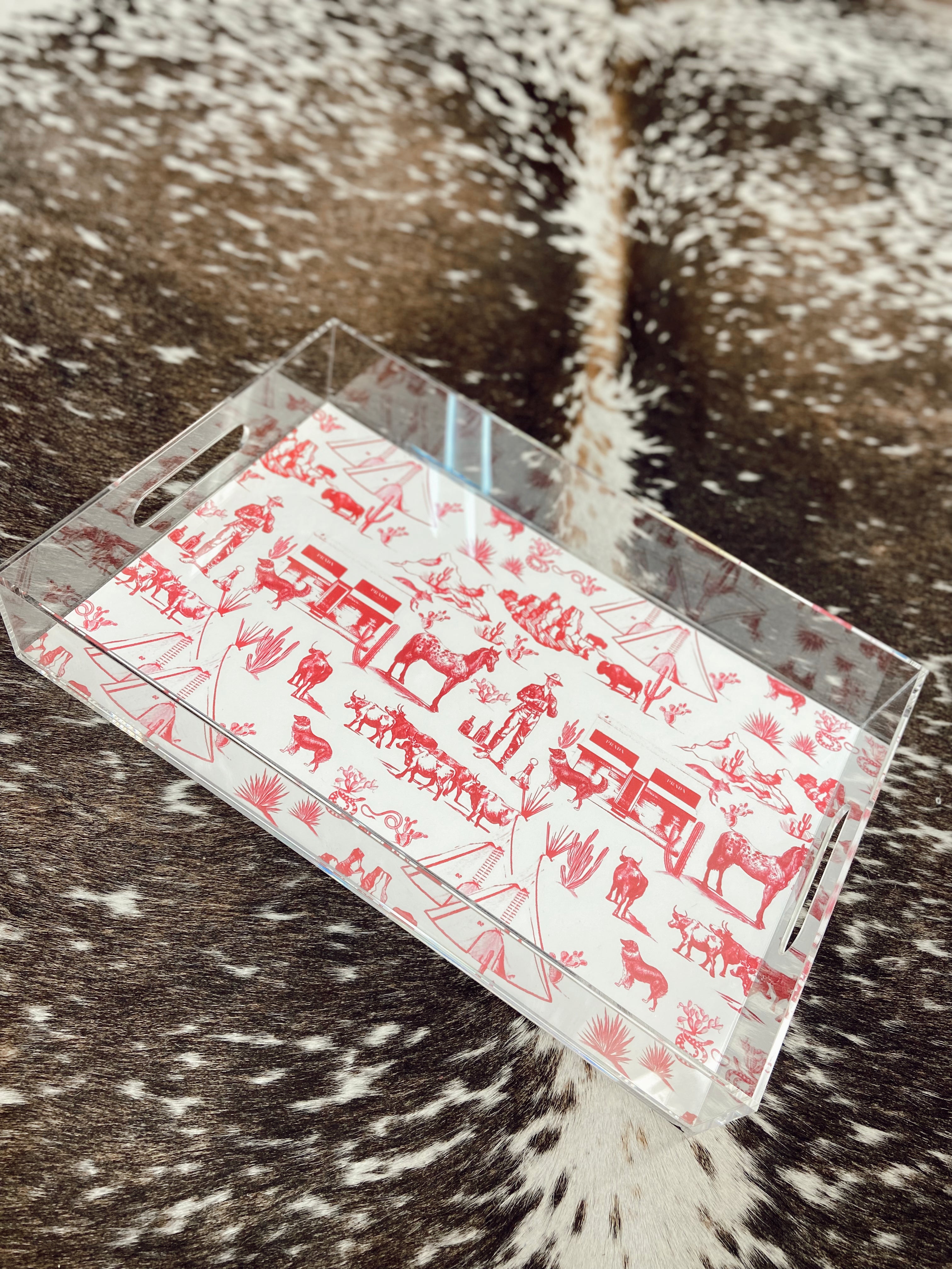 The Marfa Toile Lucite Tray (two colors)