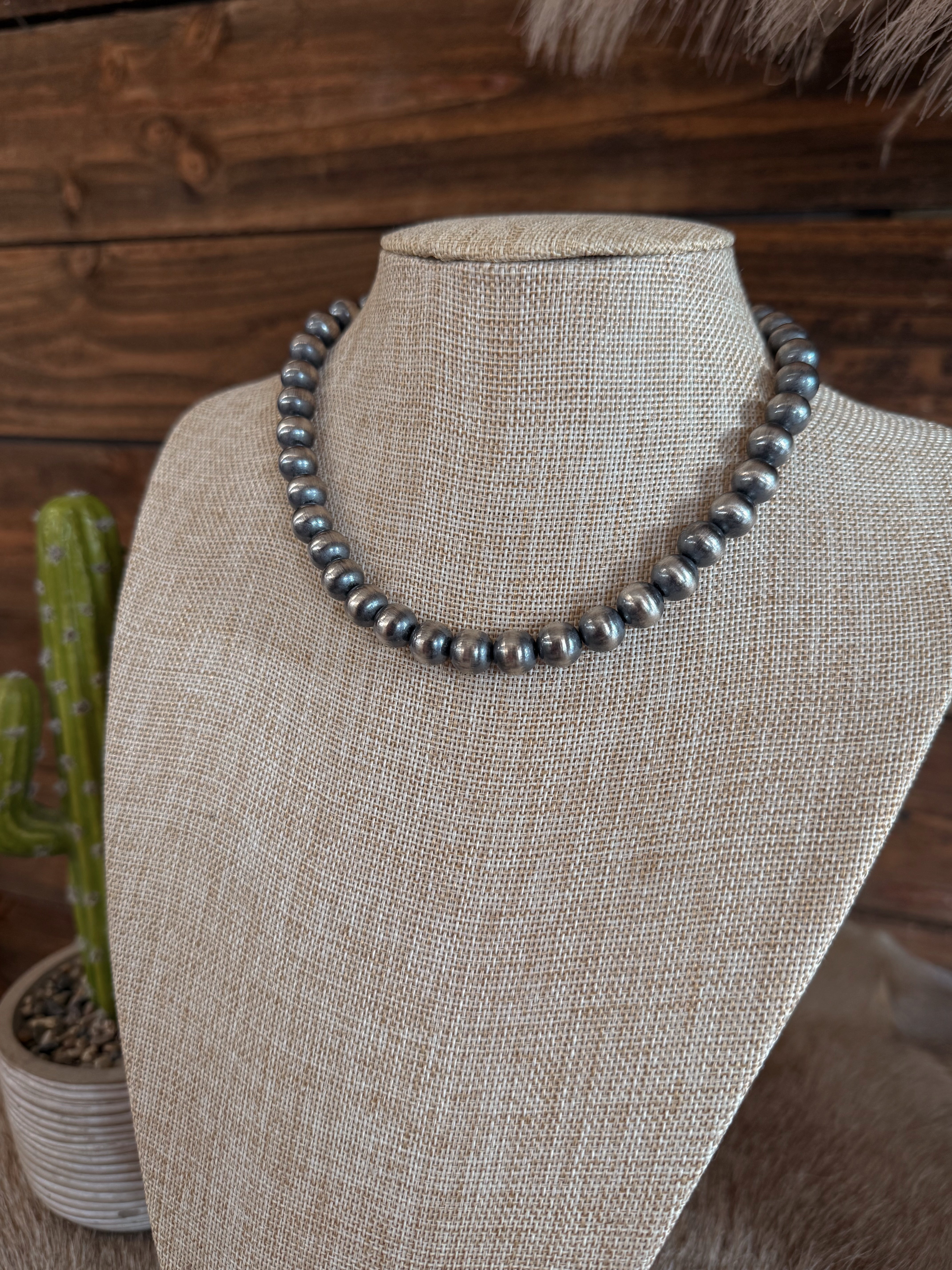 Hand-Strung 10mm Sterling Silver Pearls