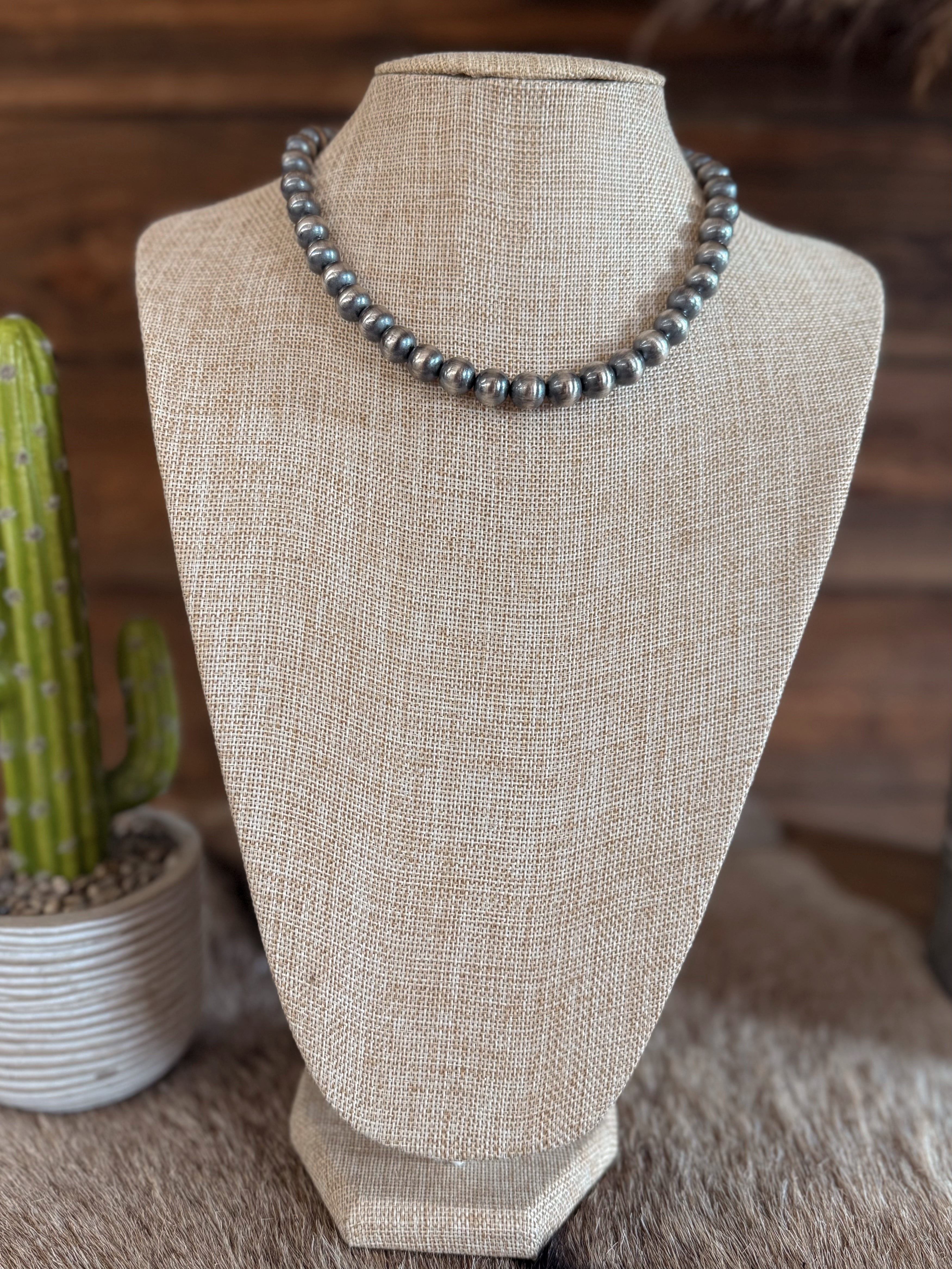 Hand-Strung 10mm Sterling Silver Pearls