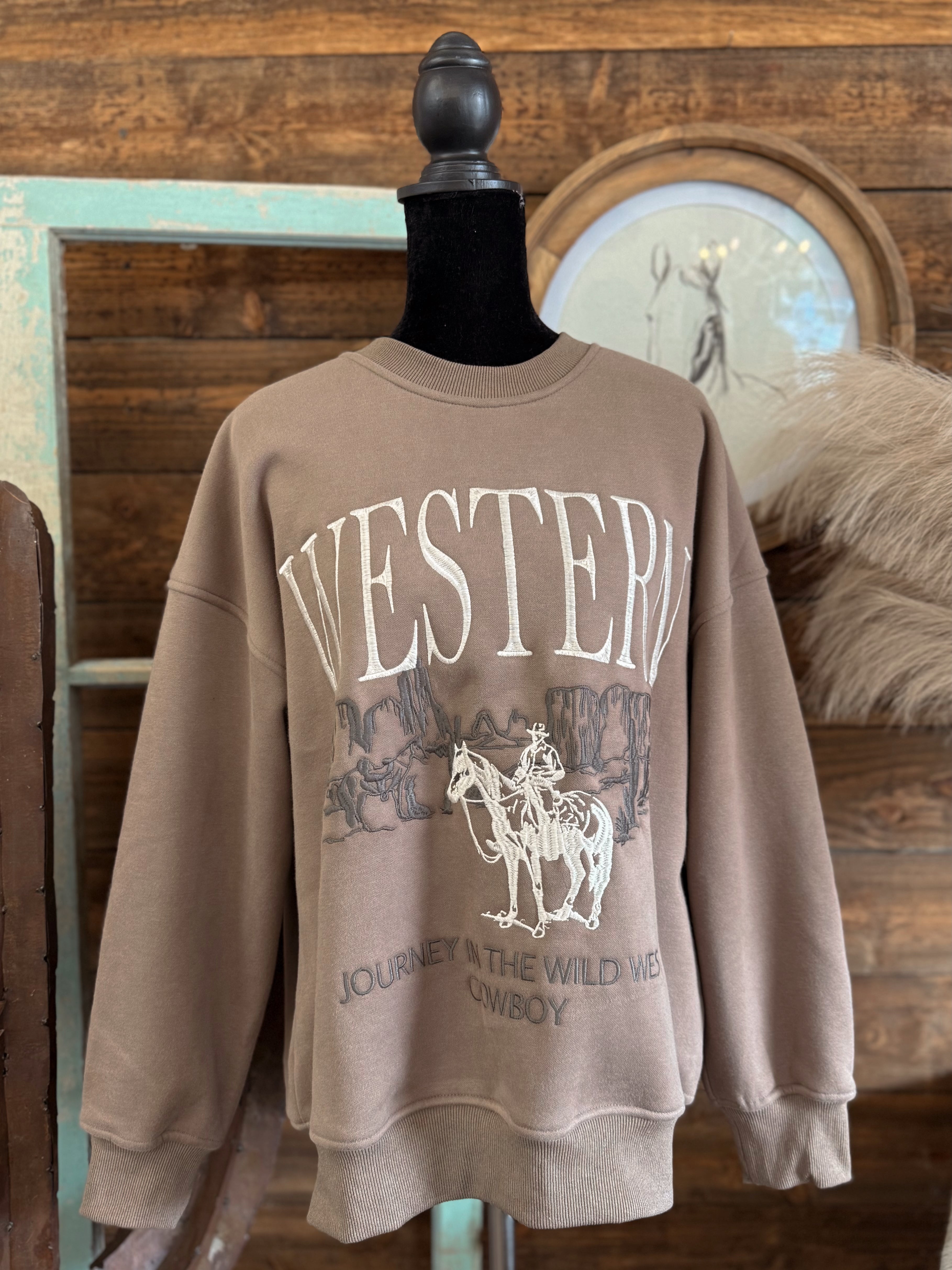 The Scenic Cowboy Embroidered Sweatshirt
