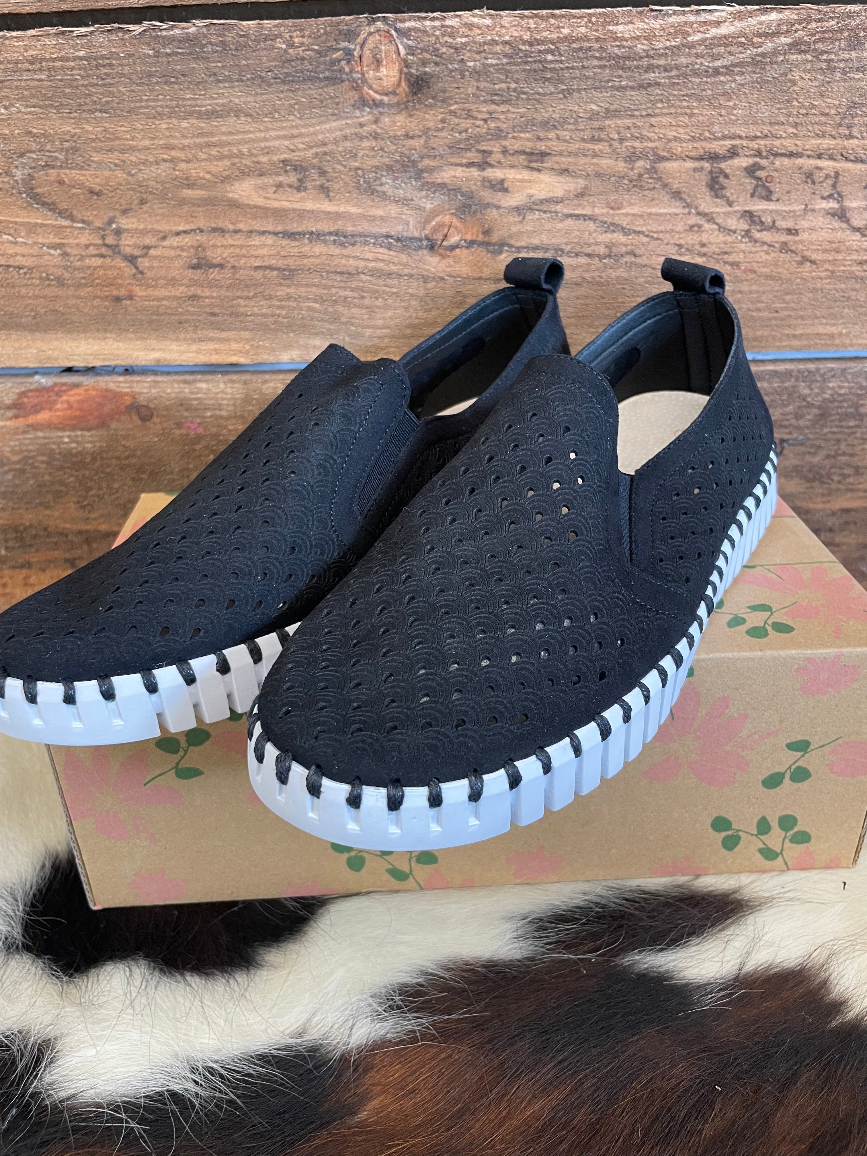 The Tulip Flat Black Shoes