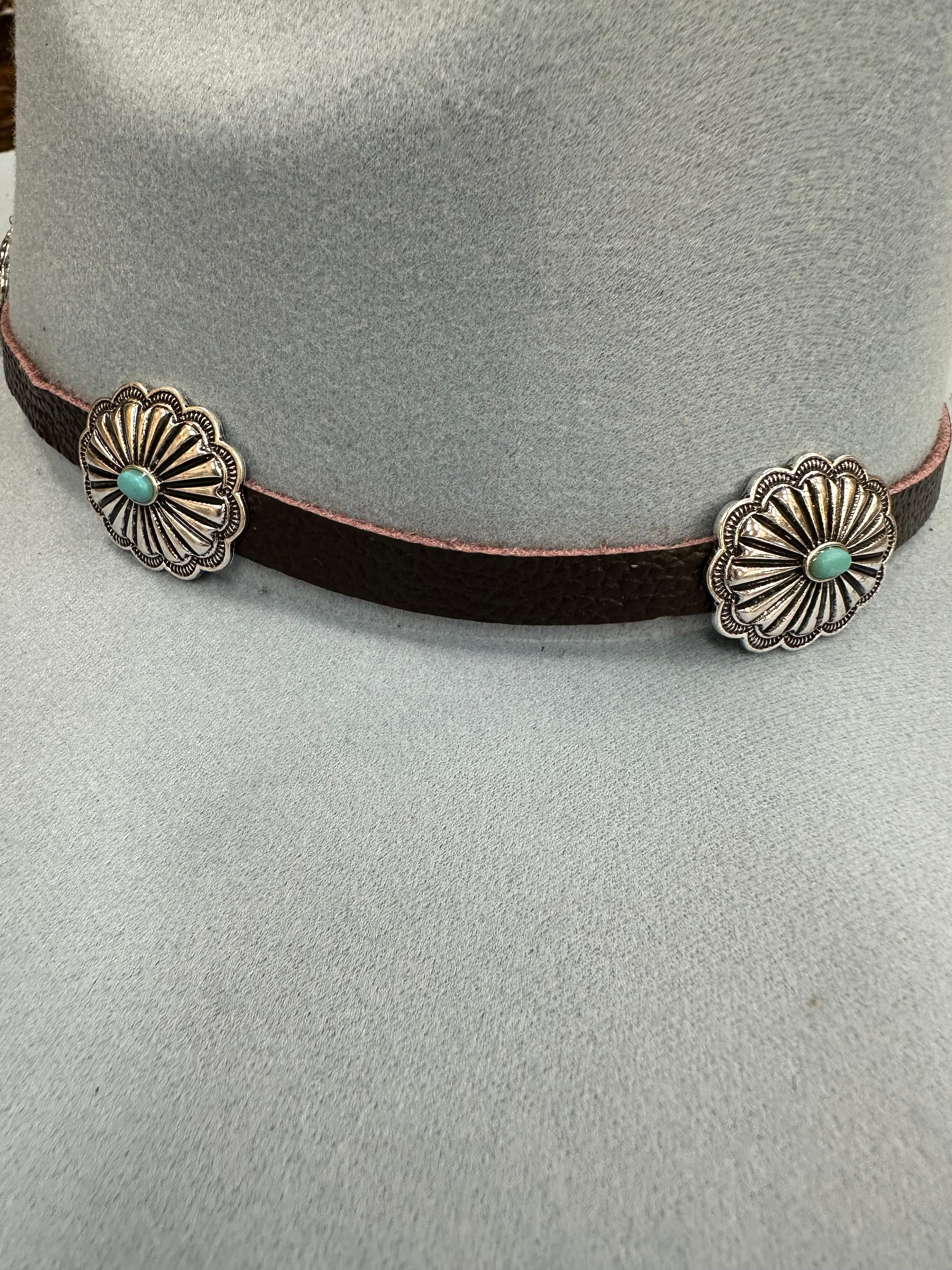 The Buckaroo Betty Merlot Leather Hat Band