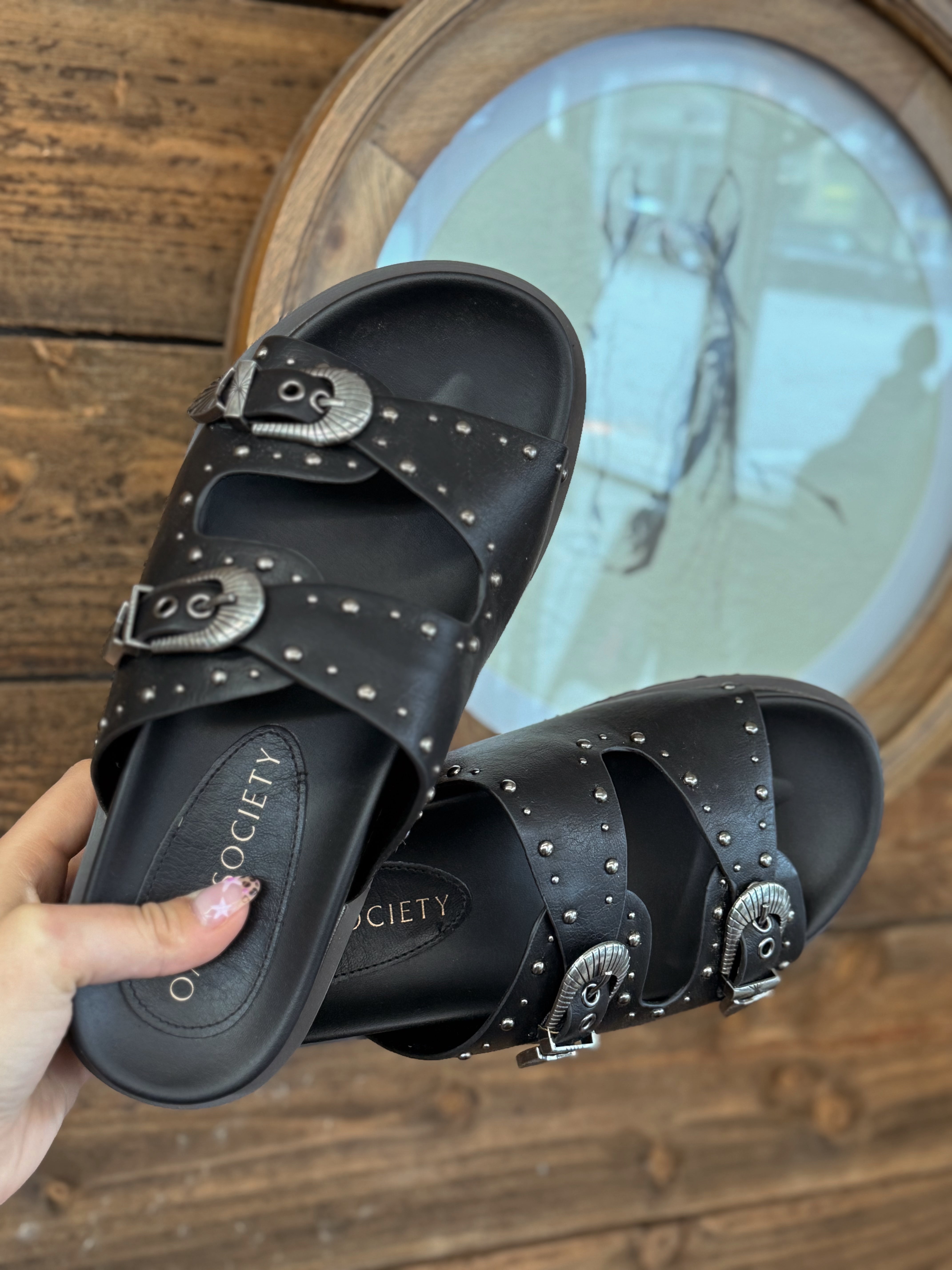 The Darcy Western Buckle Slides